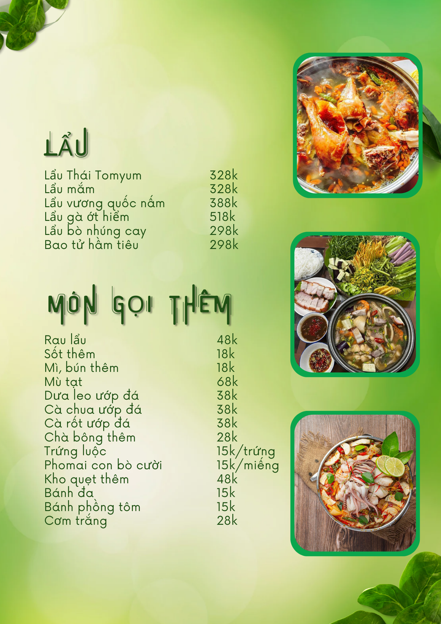 Menu Nhà Hàng Ẩm Thực Ven Sông Hương Quê - Thủ Đức 8 