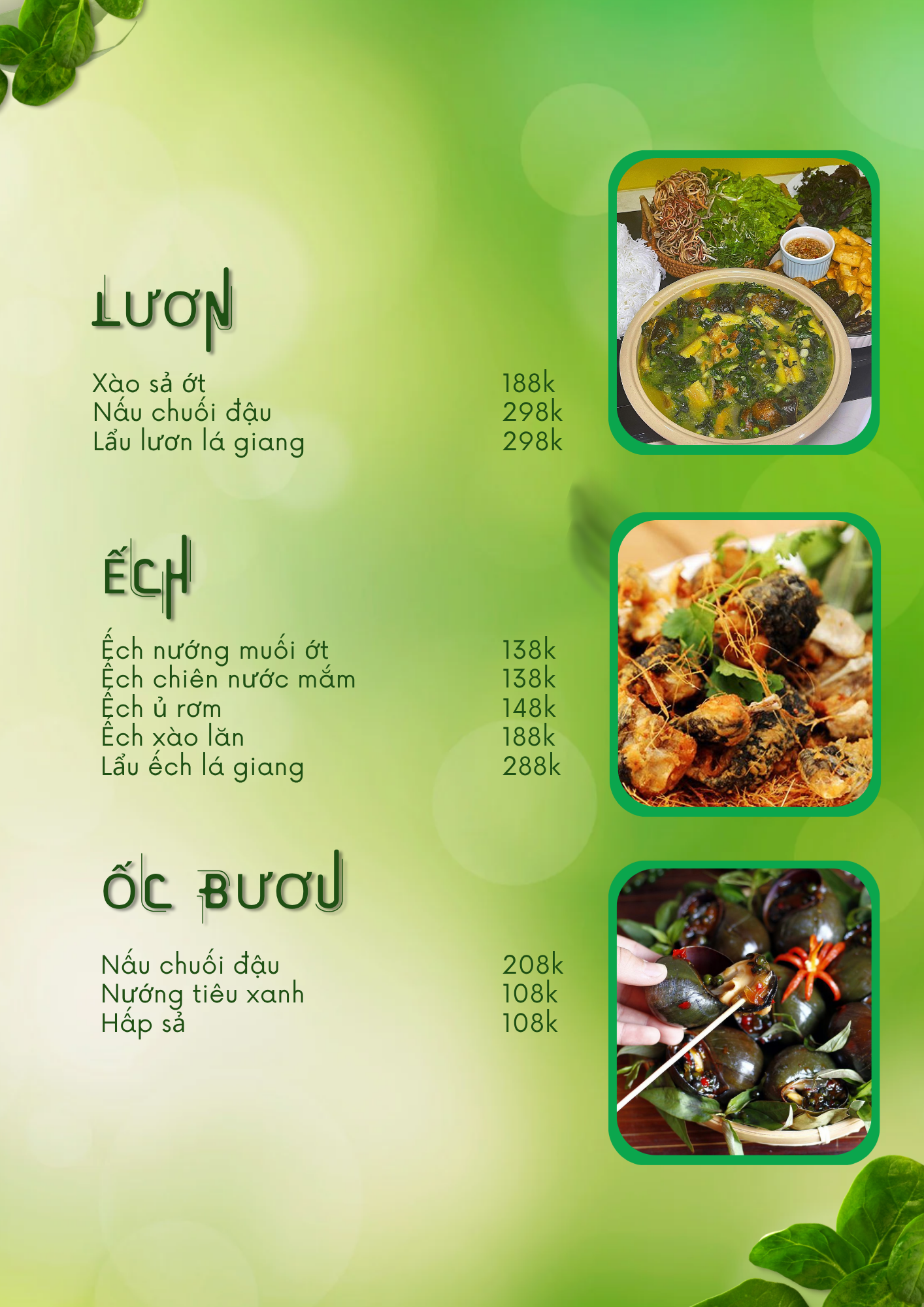 Menu Nhà Hàng Ẩm Thực Ven Sông Hương Quê - Thủ Đức 8 