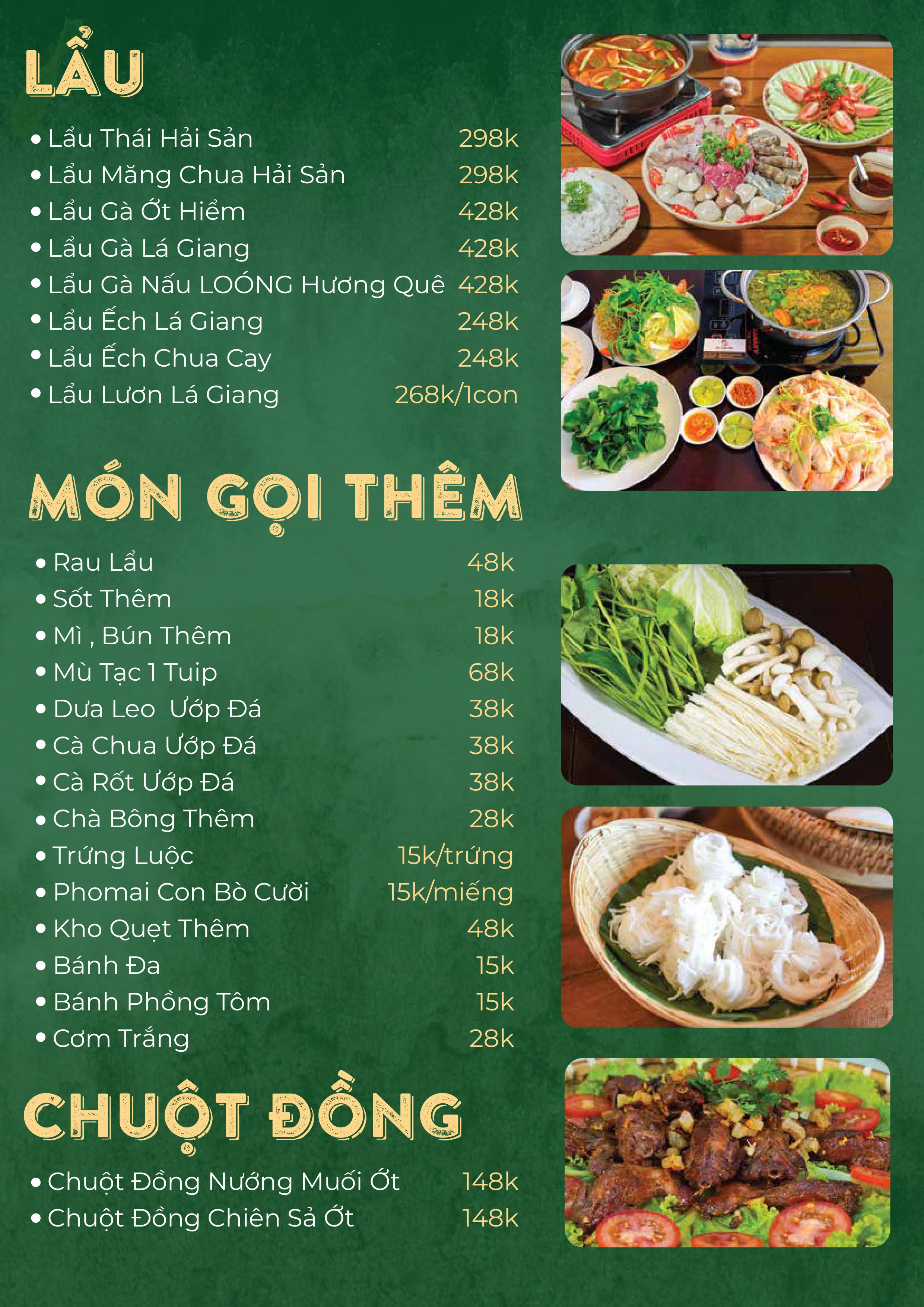Menu Nhà Hàng Ẩm Thực Ven Sông Hương Quê - Thủ Đức 9