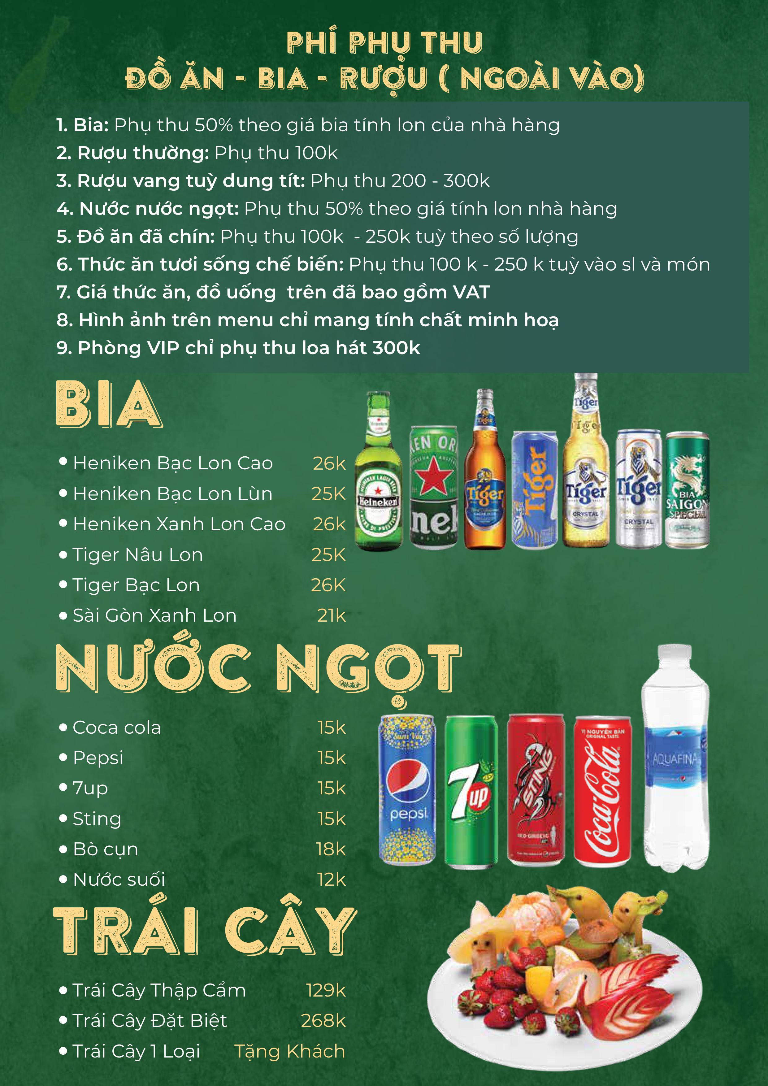 Menu Nhà Hàng Ẩm Thực Ven Sông Hương Quê - Thủ Đức 1