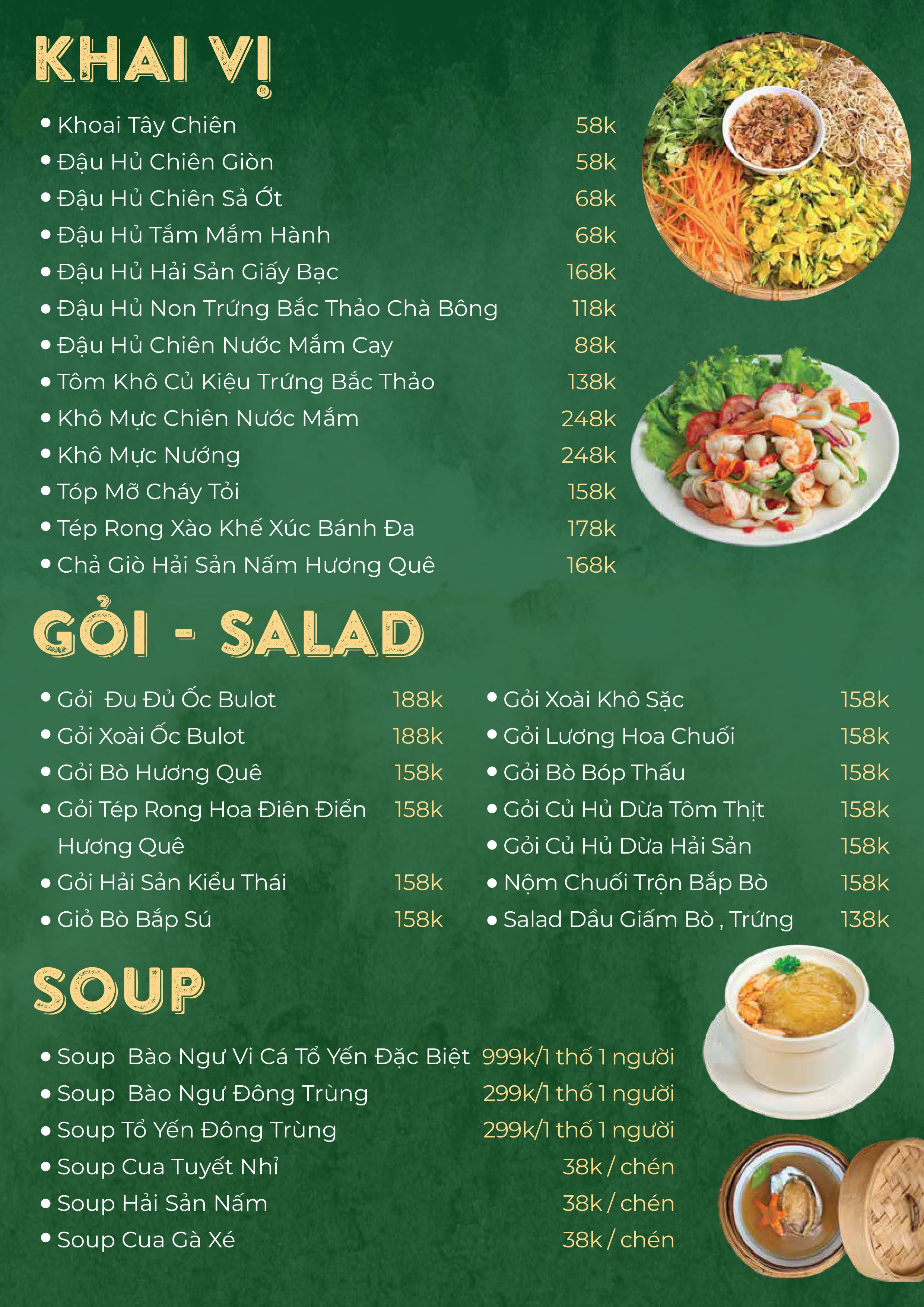 Menu Nhà Hàng Ẩm Thực Ven Sông Hương Quê - Thủ Đức 2