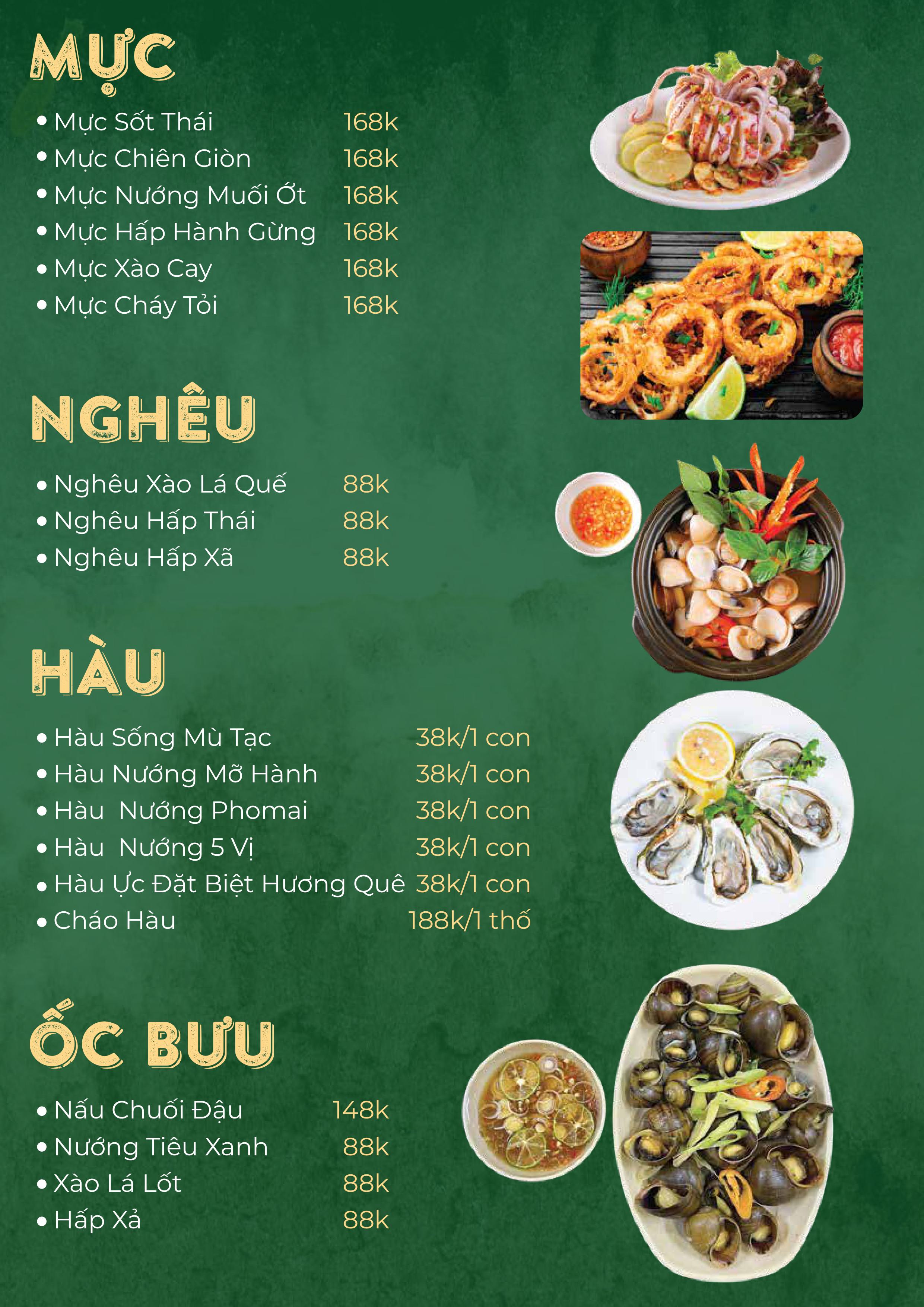 Menu Nhà Hàng Ẩm Thực Ven Sông Hương Quê - Thủ Đức 6