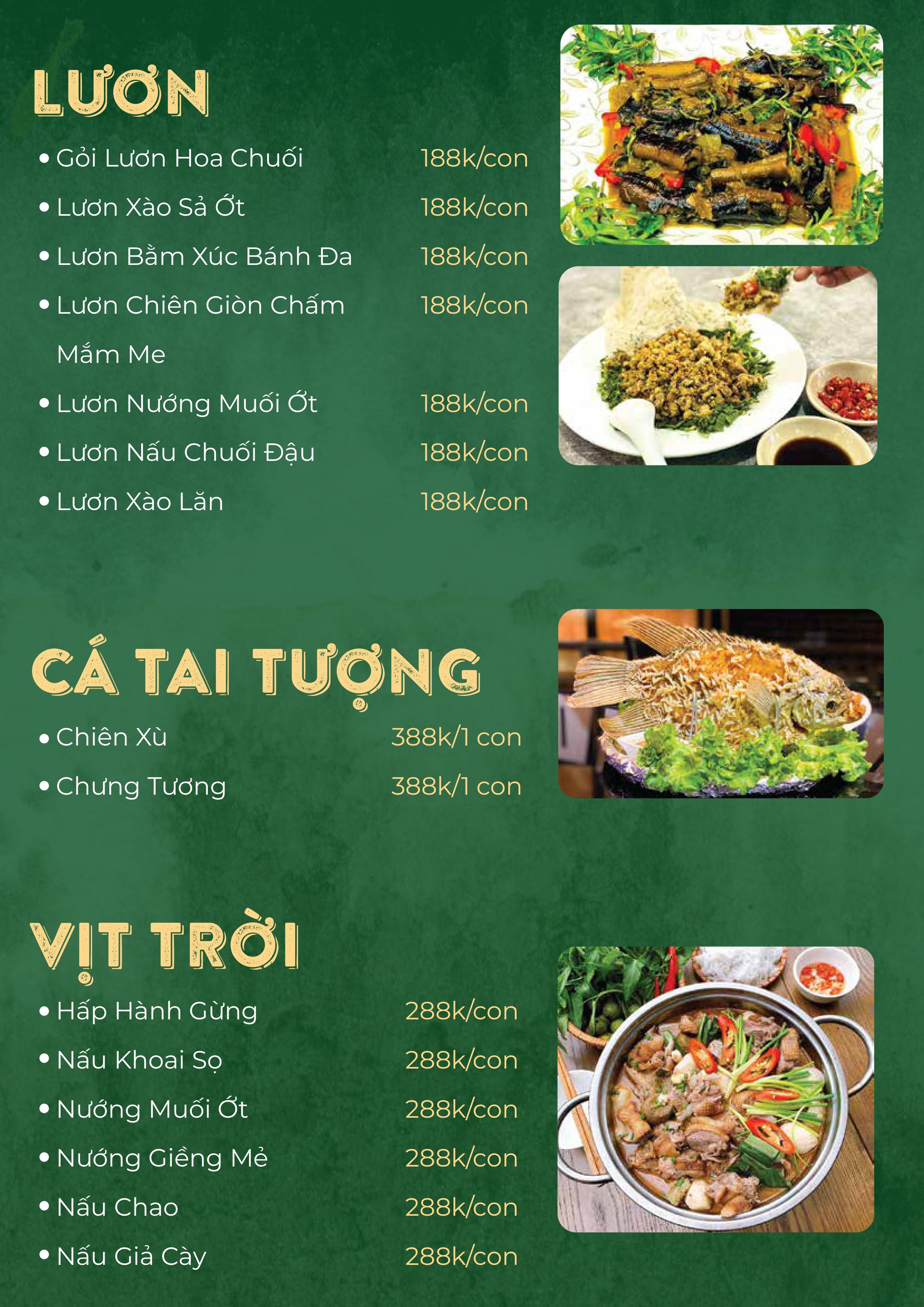 Menu Nhà Hàng Ẩm Thực Ven Sông Hương Quê - Thủ Đức 7