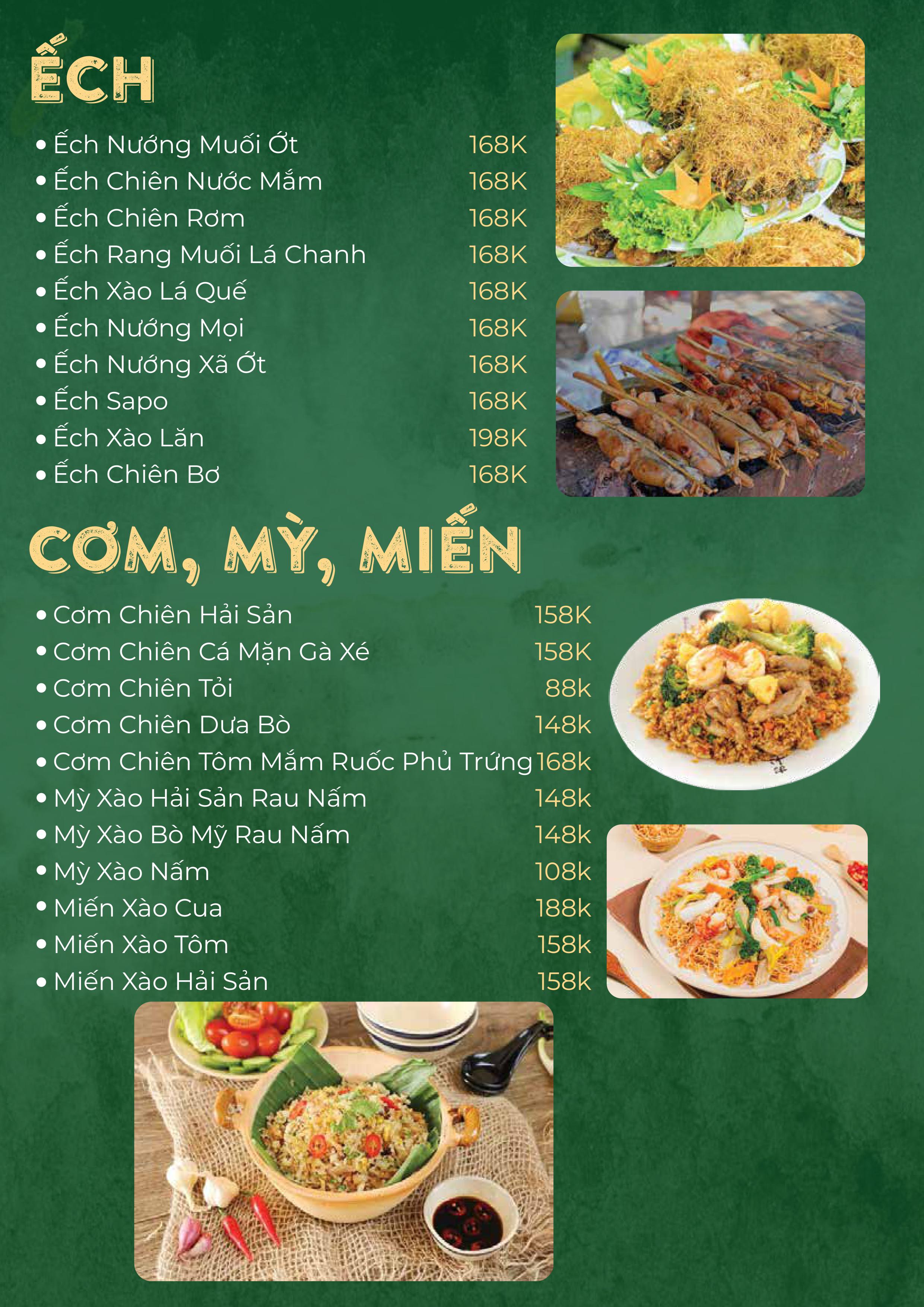 Menu Nhà Hàng Ẩm Thực Ven Sông Hương Quê - Thủ Đức 8