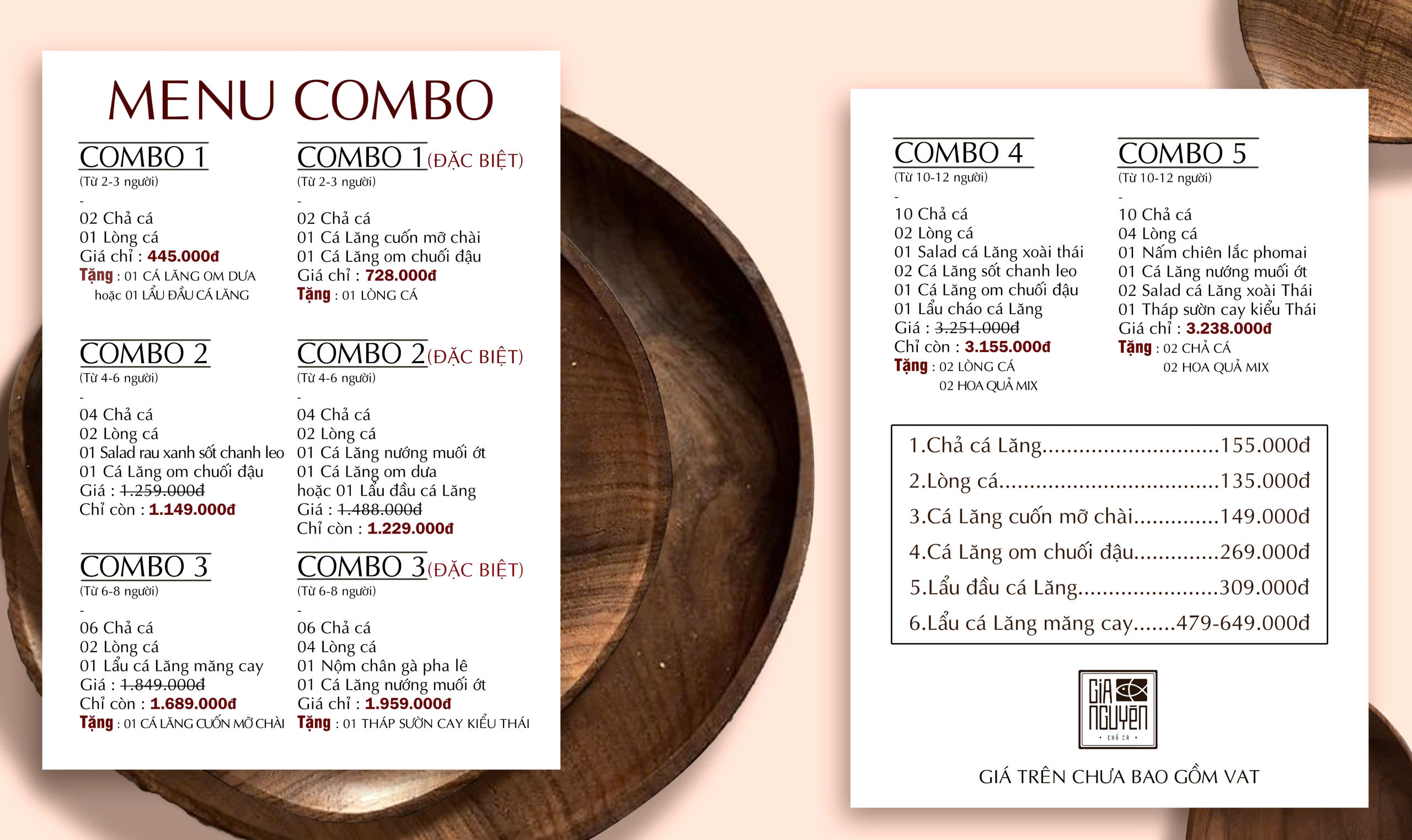 Menu Chả Cá Gia Nguyễn - Trần Khát Chân 1 