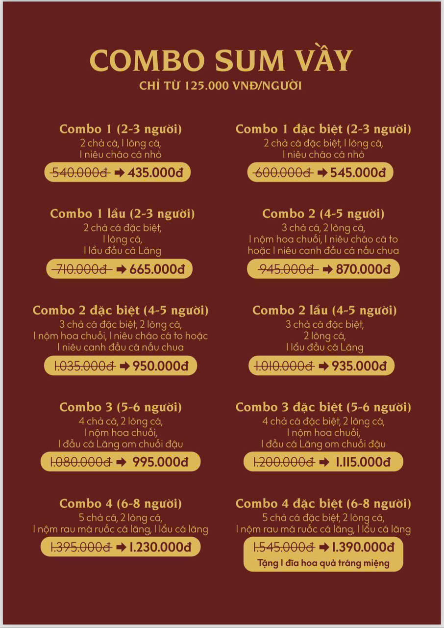 Menu Chả Cá Hàng Sơn - Aeon Mall Huế 1