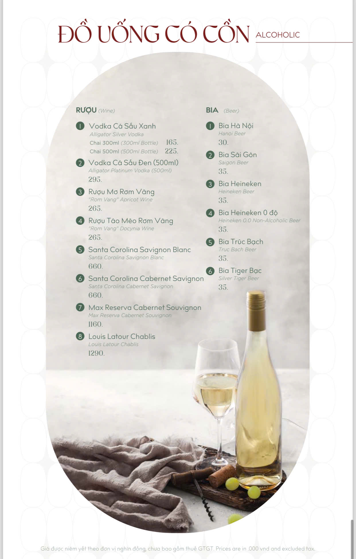 Menu Chả Cá Hàng Sơn - Hào Nam 9