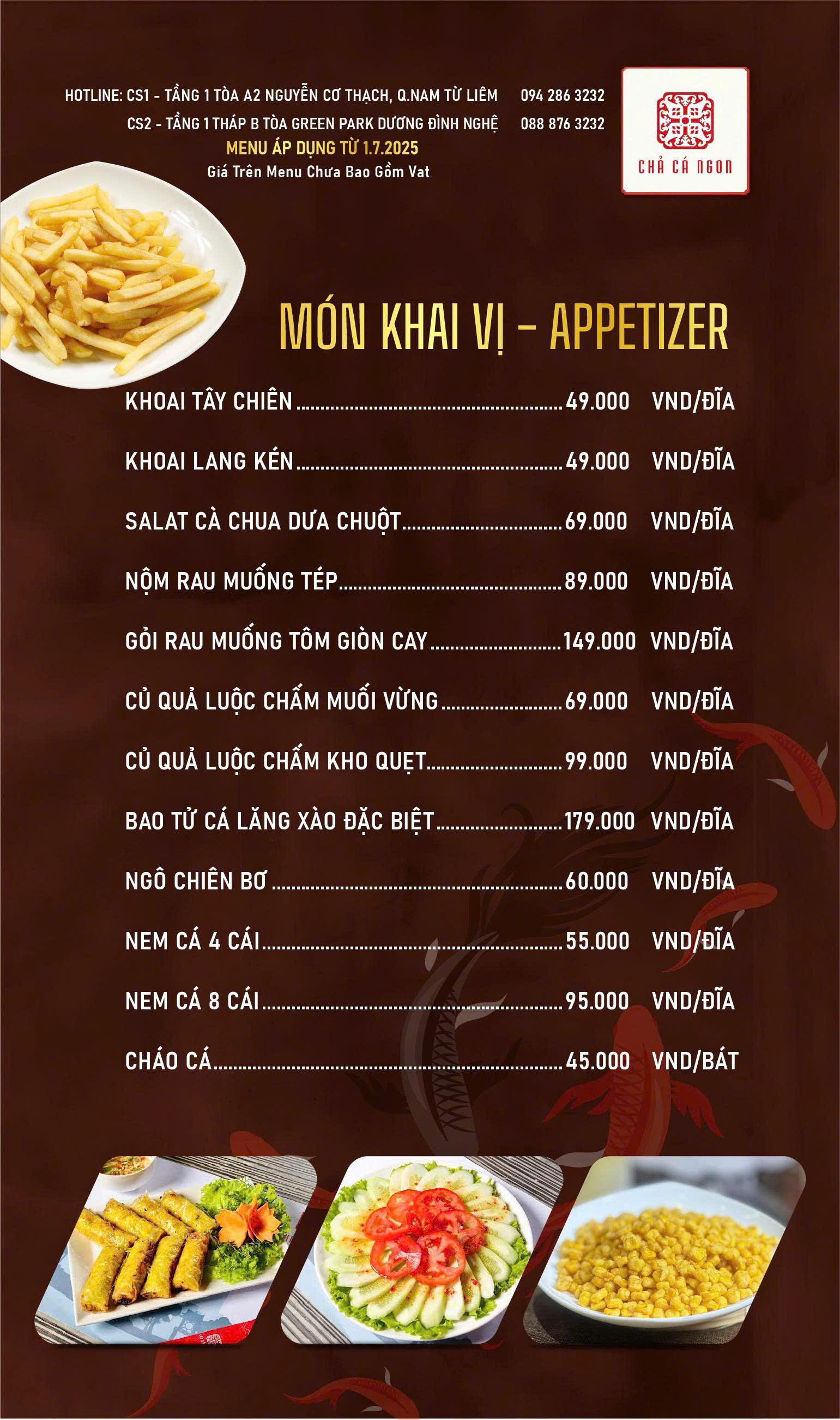 Menu Chả Cá Ngon - Dương Đình Nghệ 2