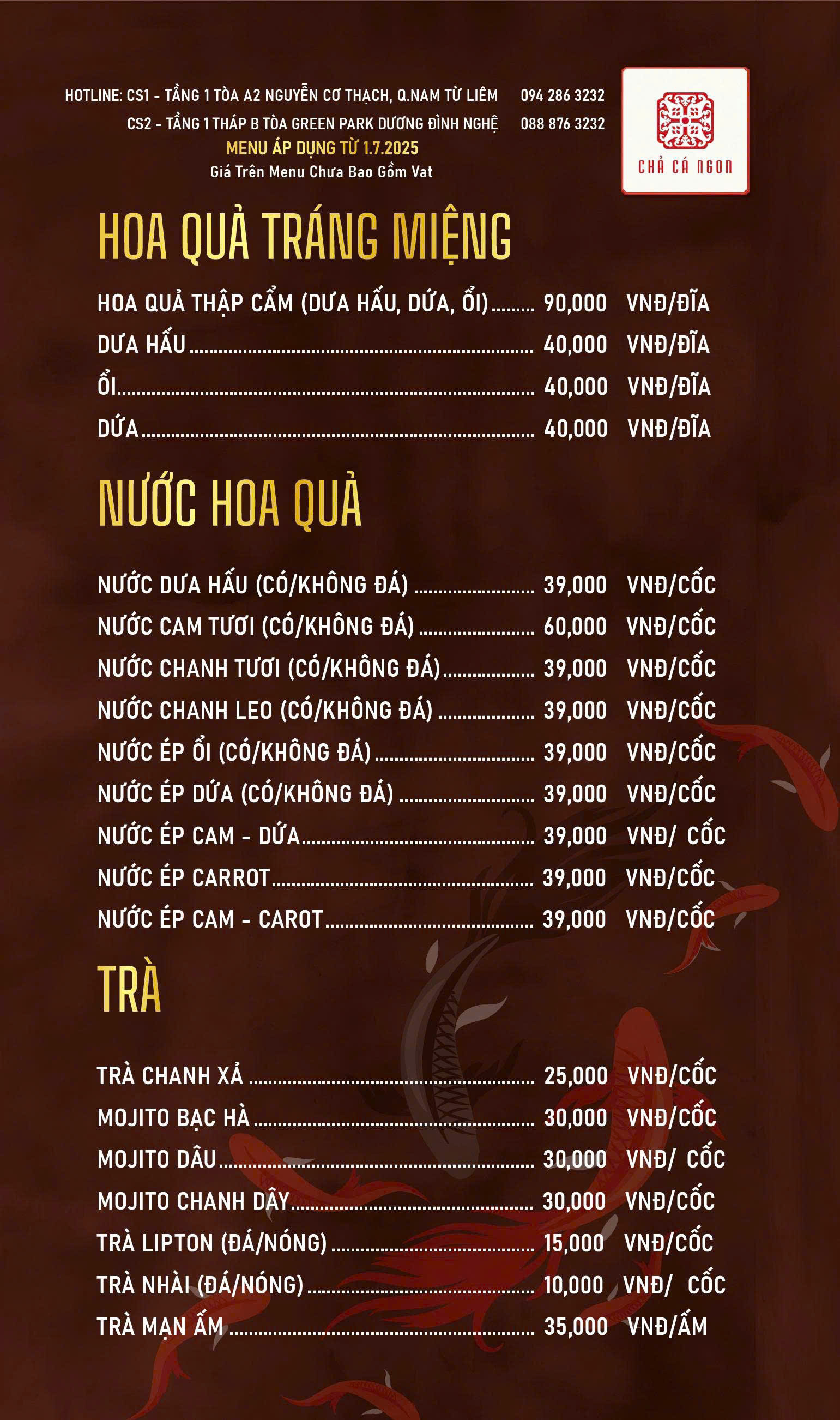 Menu Chả Cá Ngon - Dương Đình Nghệ 6