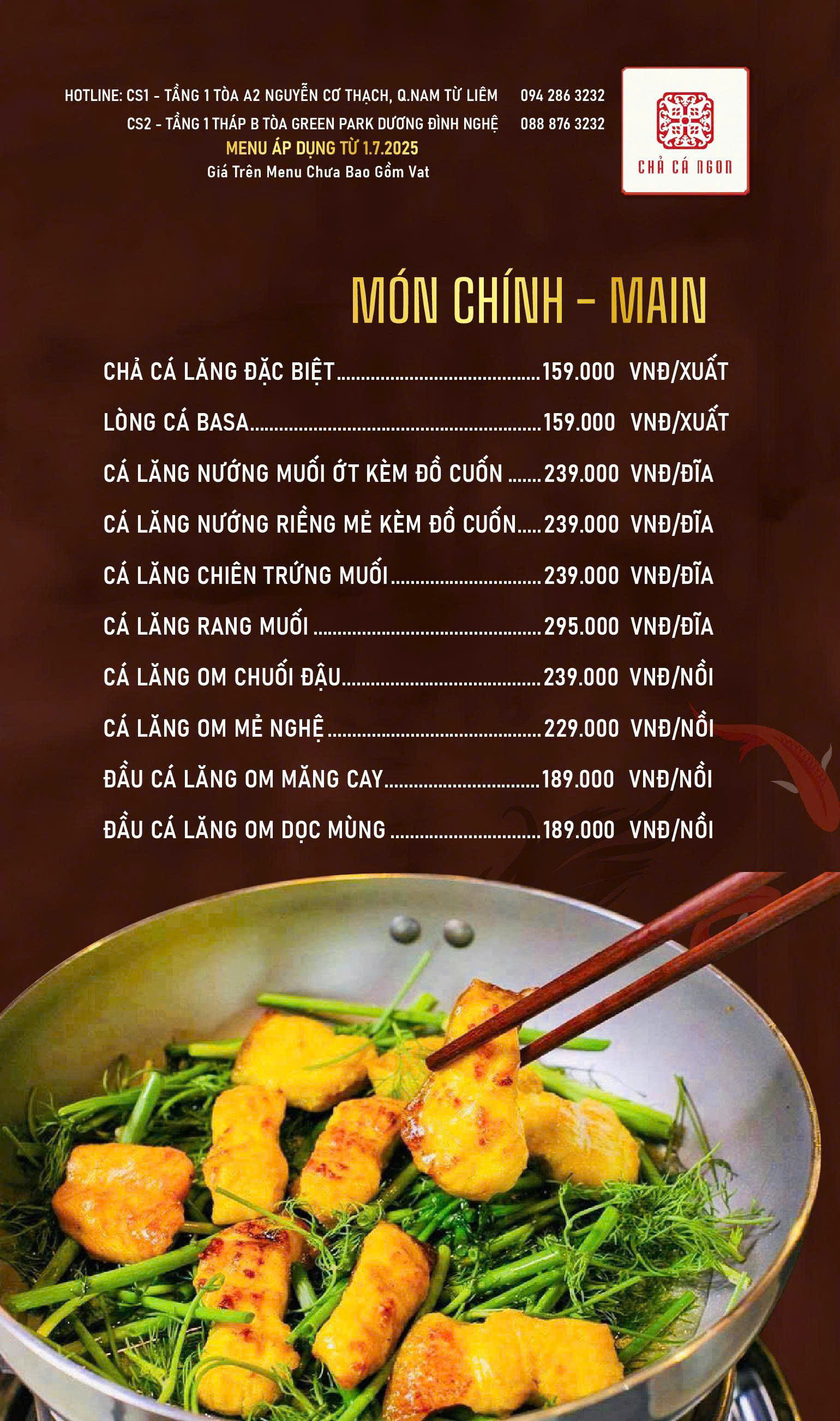 Menu Chả Cá Ngon - Dương Đình Nghệ 7