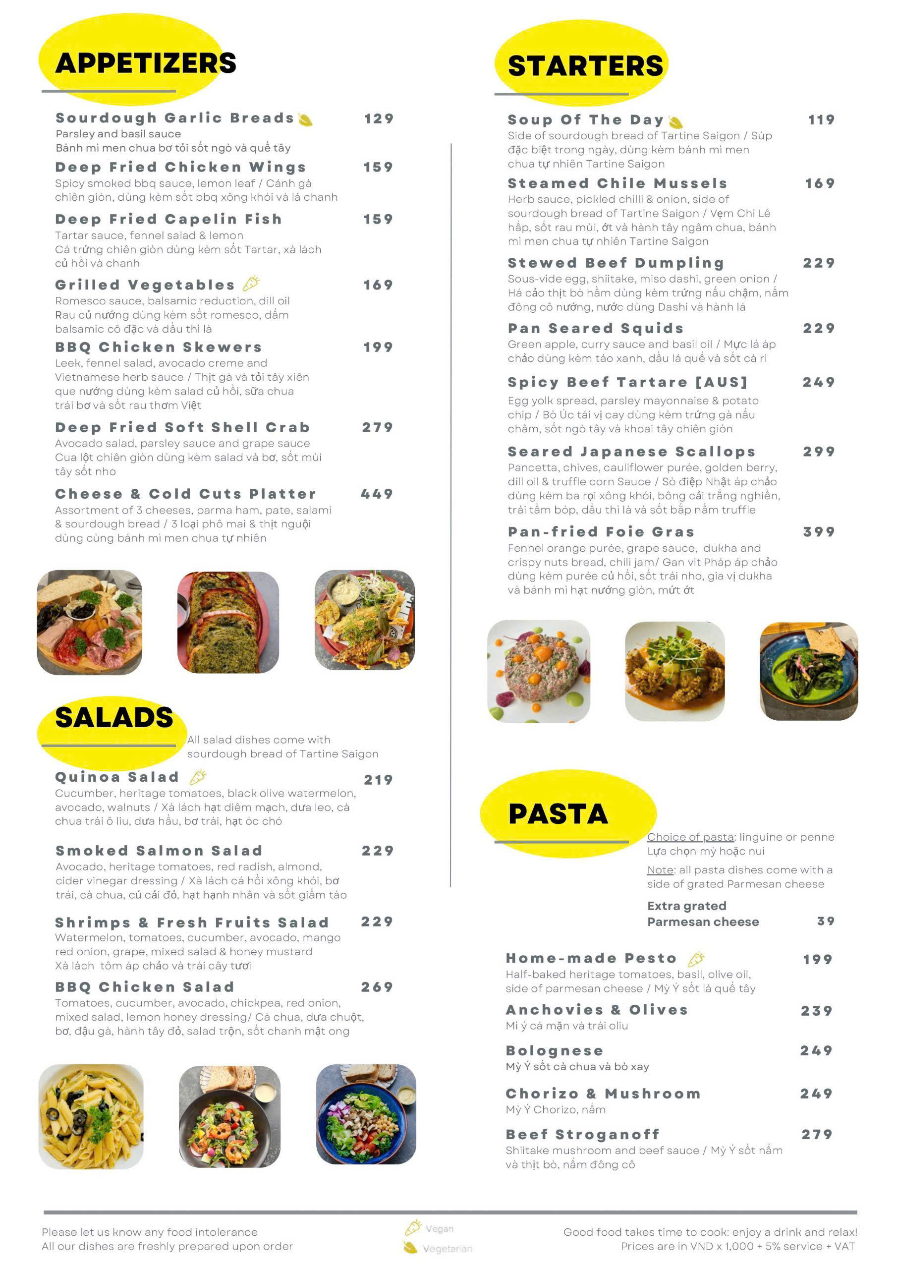 Menu Chanh Bistro Rooftop Saigon - Lý Tự Trọng 4