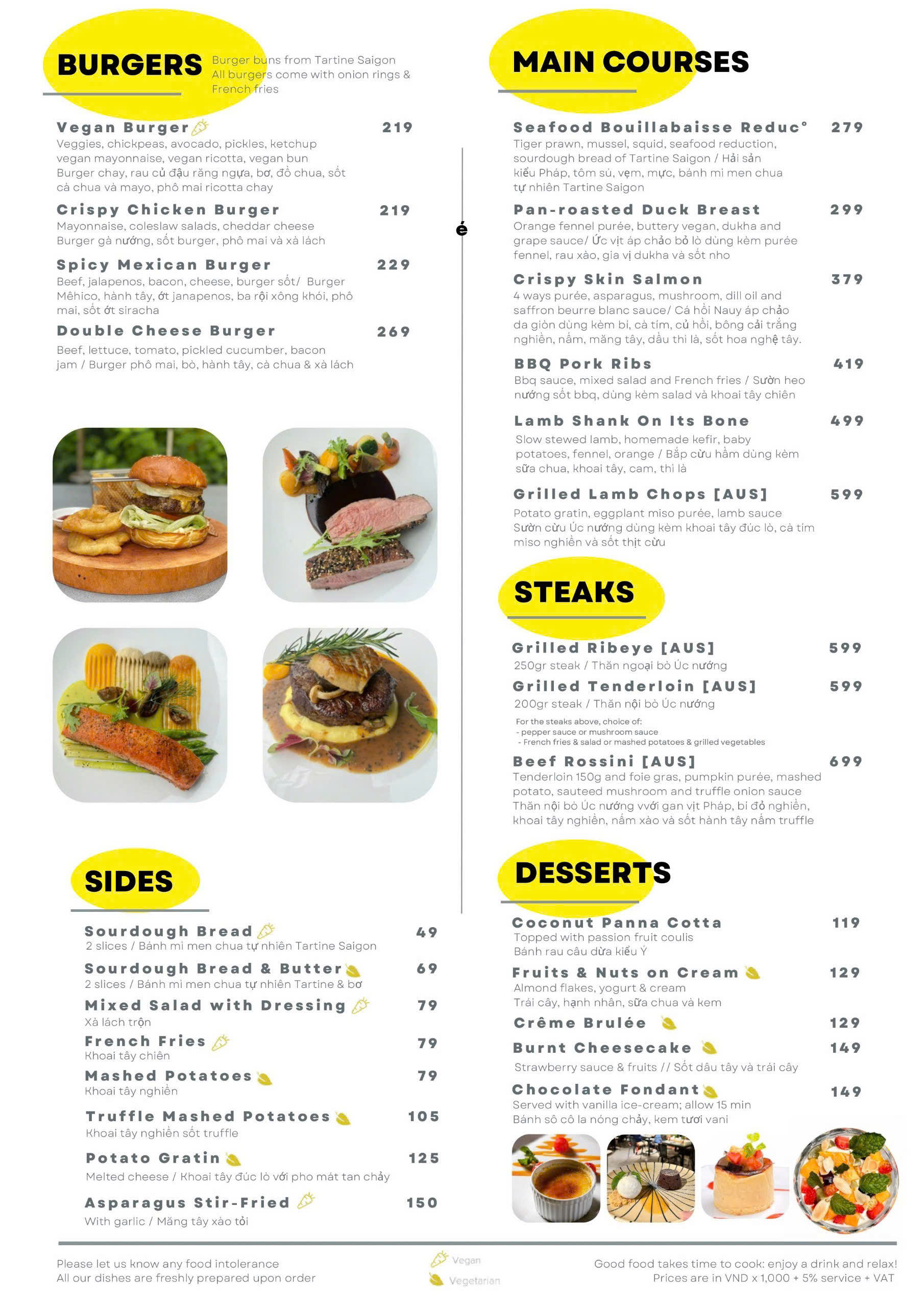 Menu Chanh Bistro Rooftop Saigon - Lý Tự Trọng 5