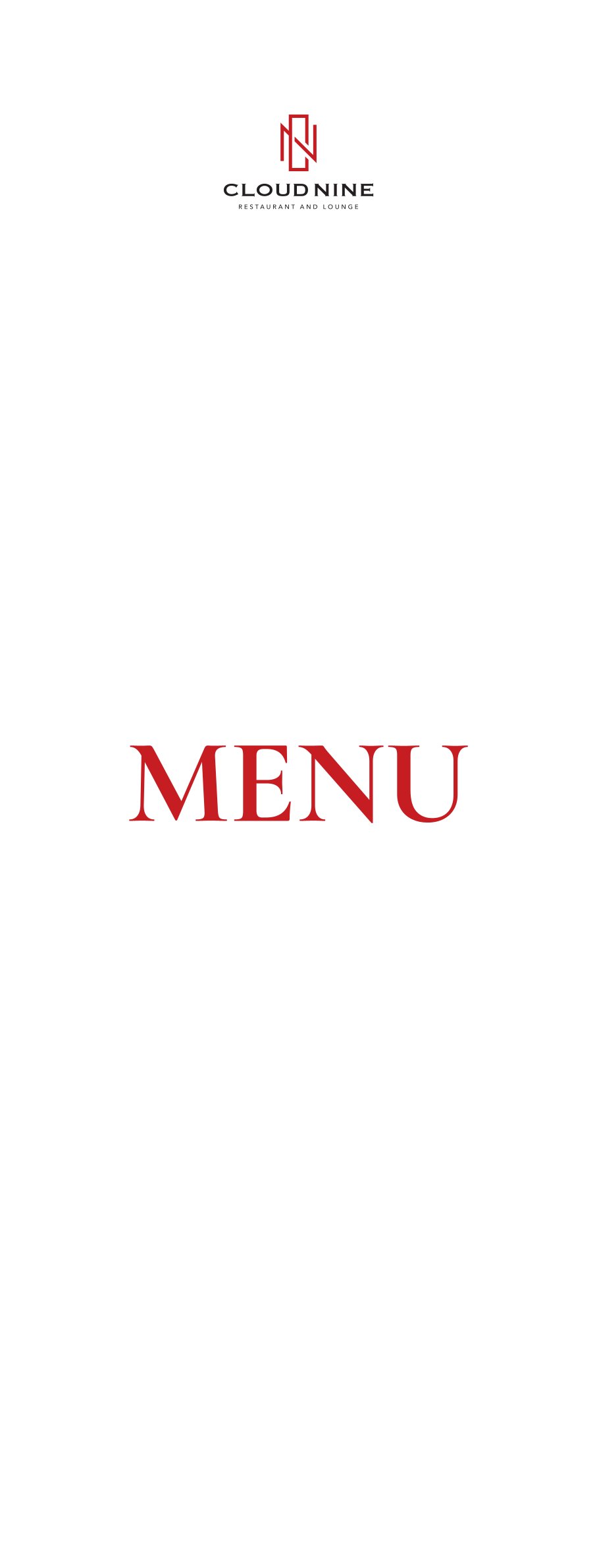 Menu Cloud Nine Restaurant - Hàng Bè 1 