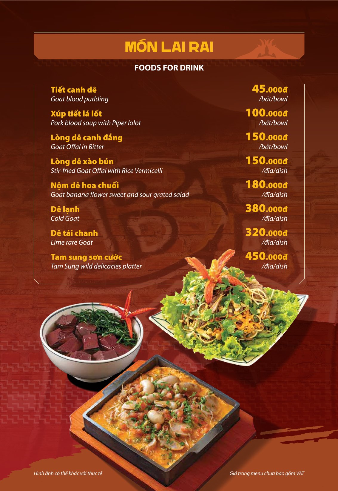 Menu Dê Ré Song Dương - Hàn Thuyên 5 