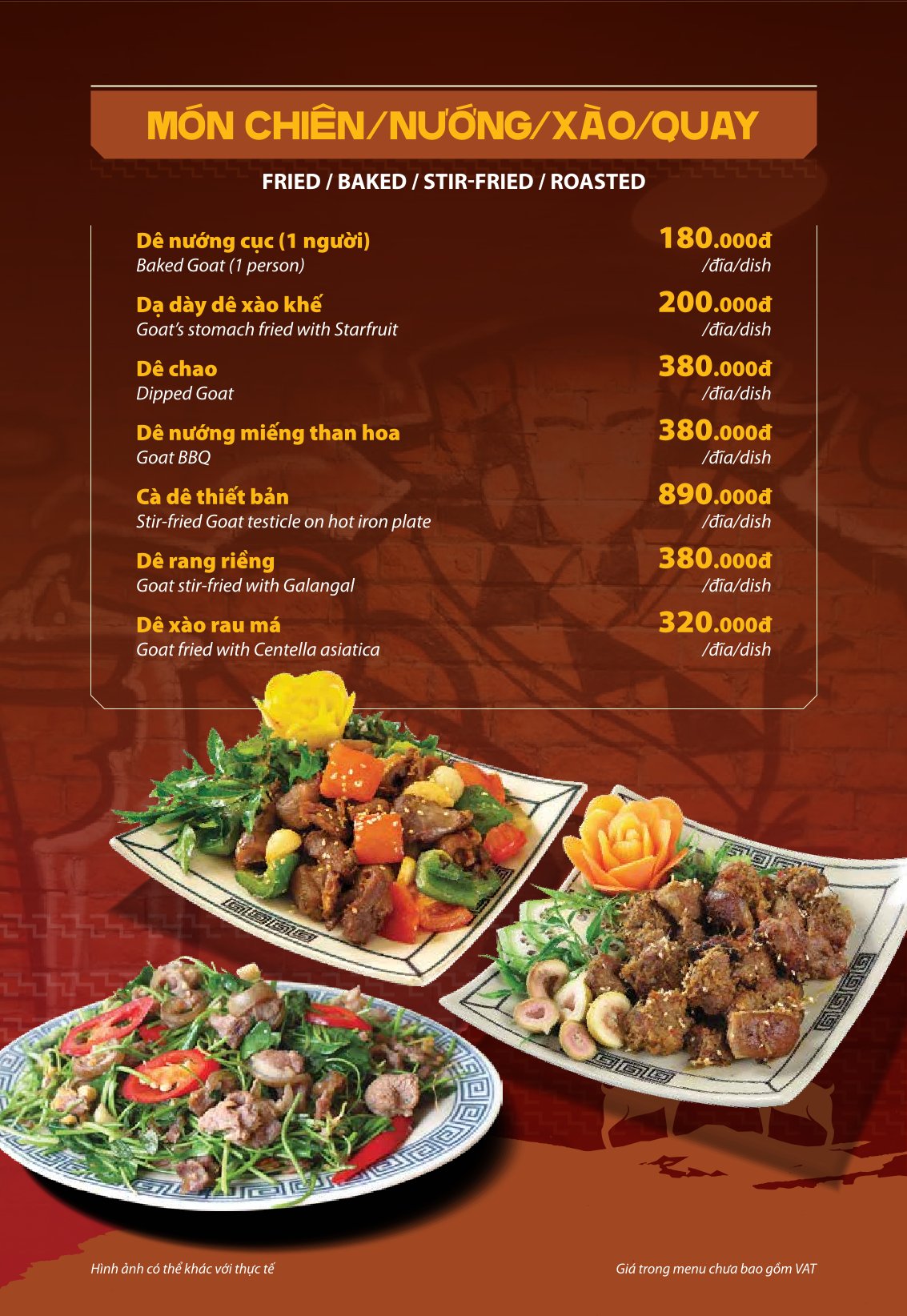 Menu Dê Ré Song Dương - Hàn Thuyên 7 
