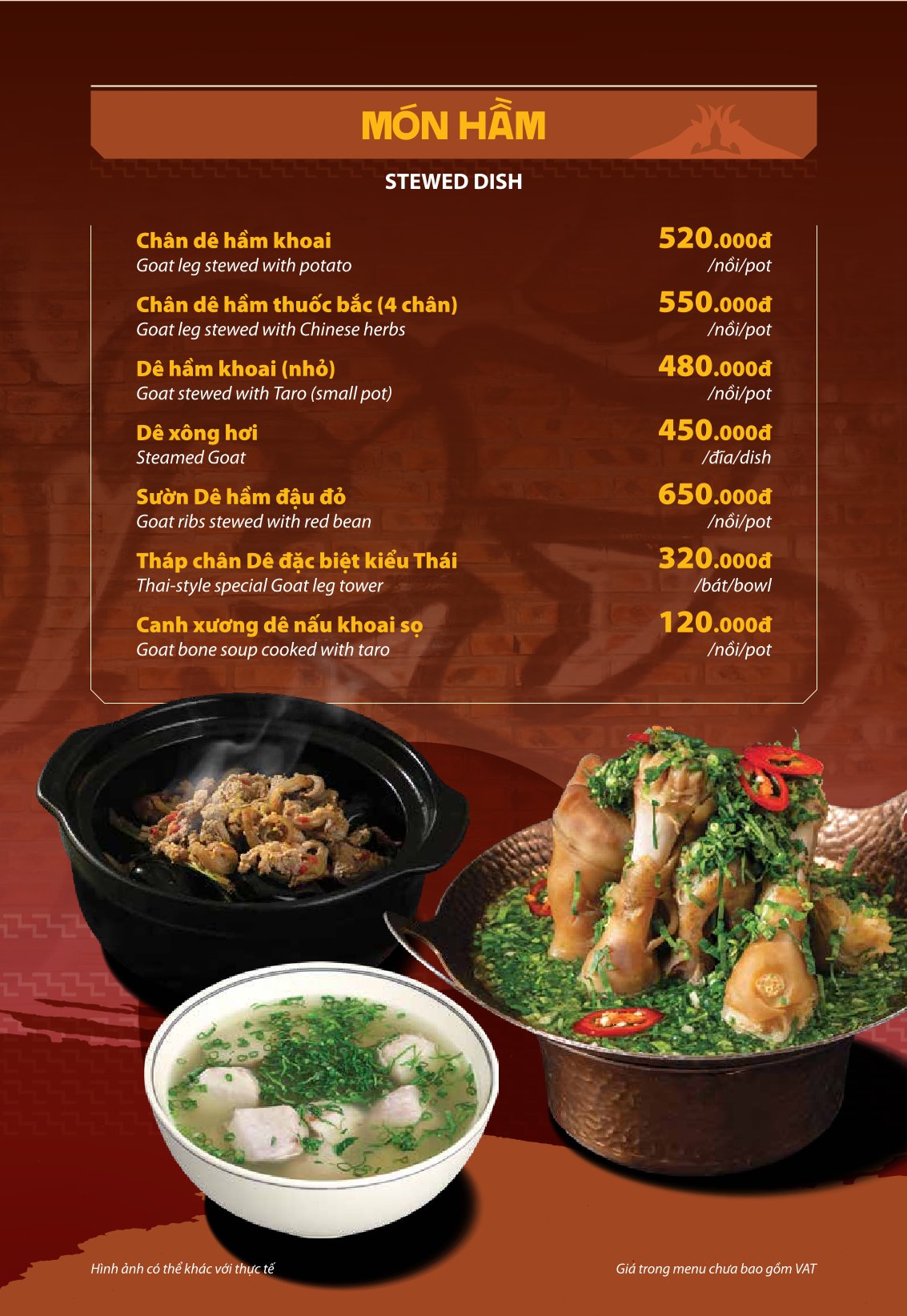 Menu Dê Ré Song Dương - Hàn Thuyên 13 