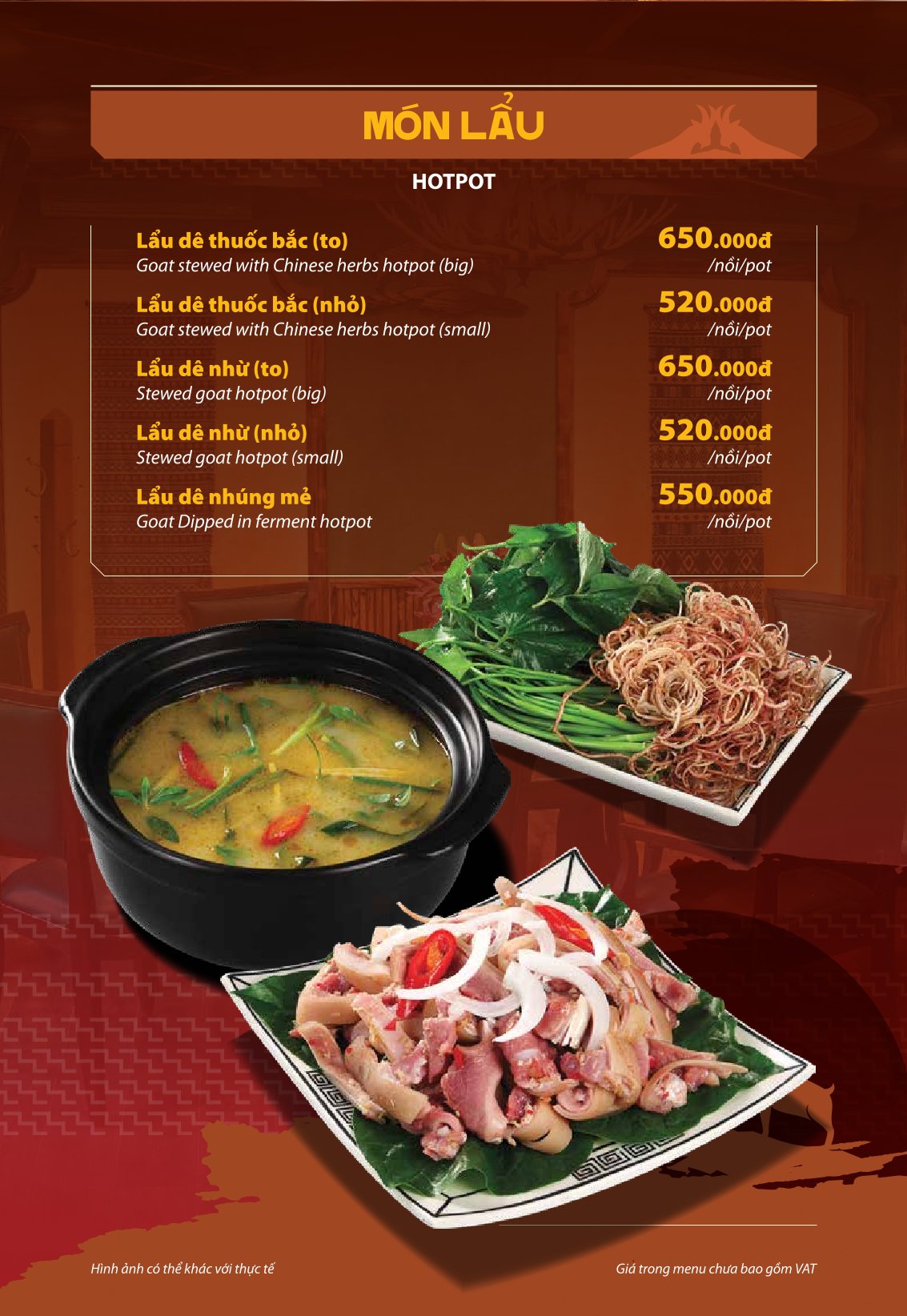 Menu Dê Ré Song Dương - Hàn Thuyên 19 