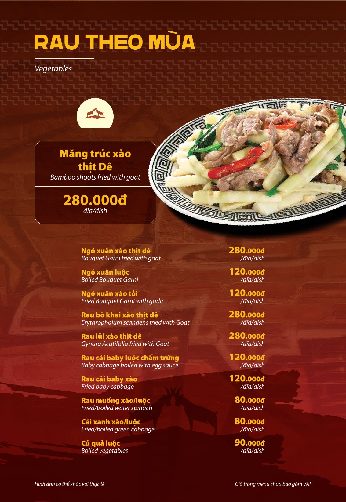 Menu Dê Ré Song Dương - Hàn Thuyên 20 