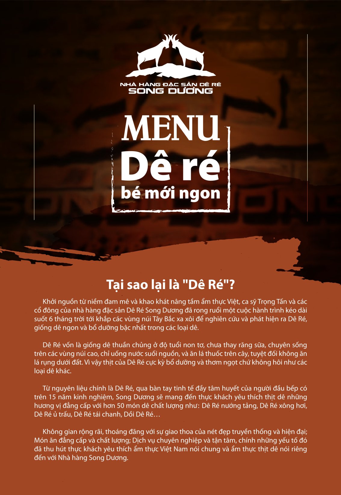 Menu Dê Ré Song Dương - Trần Kim Xuyến 1