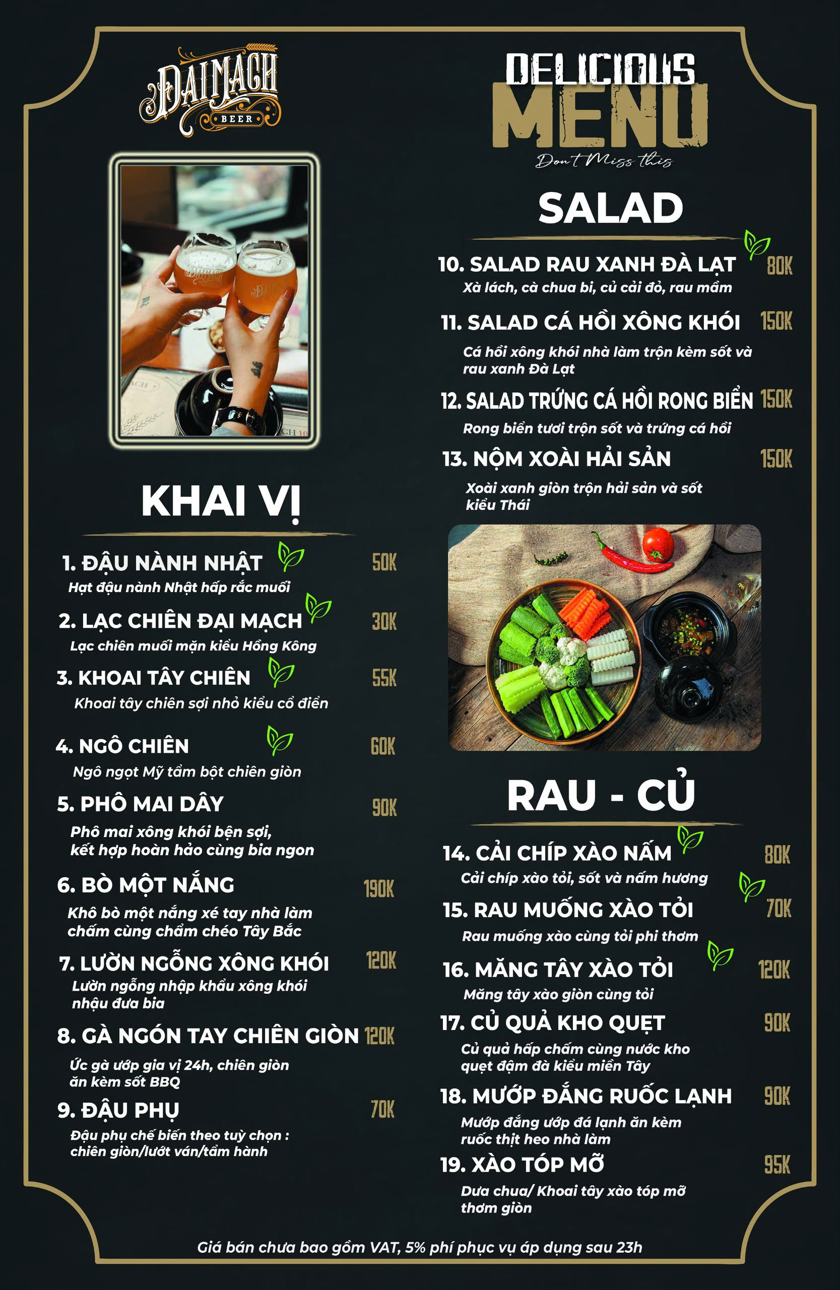 Menu Đại Mạch Bia Quán - Lưu Quang Vũ 1