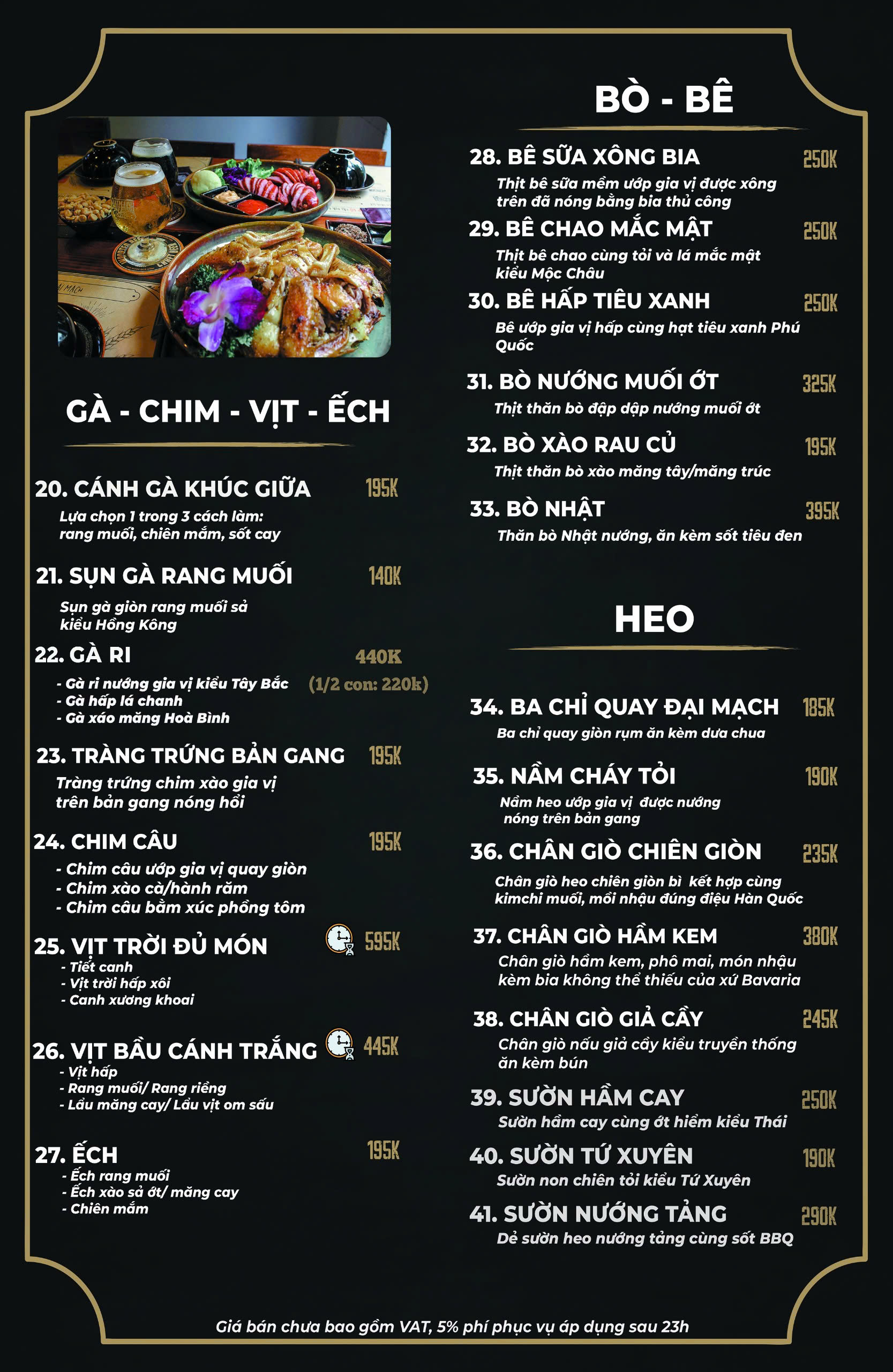 Menu Đại Mạch Bia Quán - Lưu Quang Vũ 3