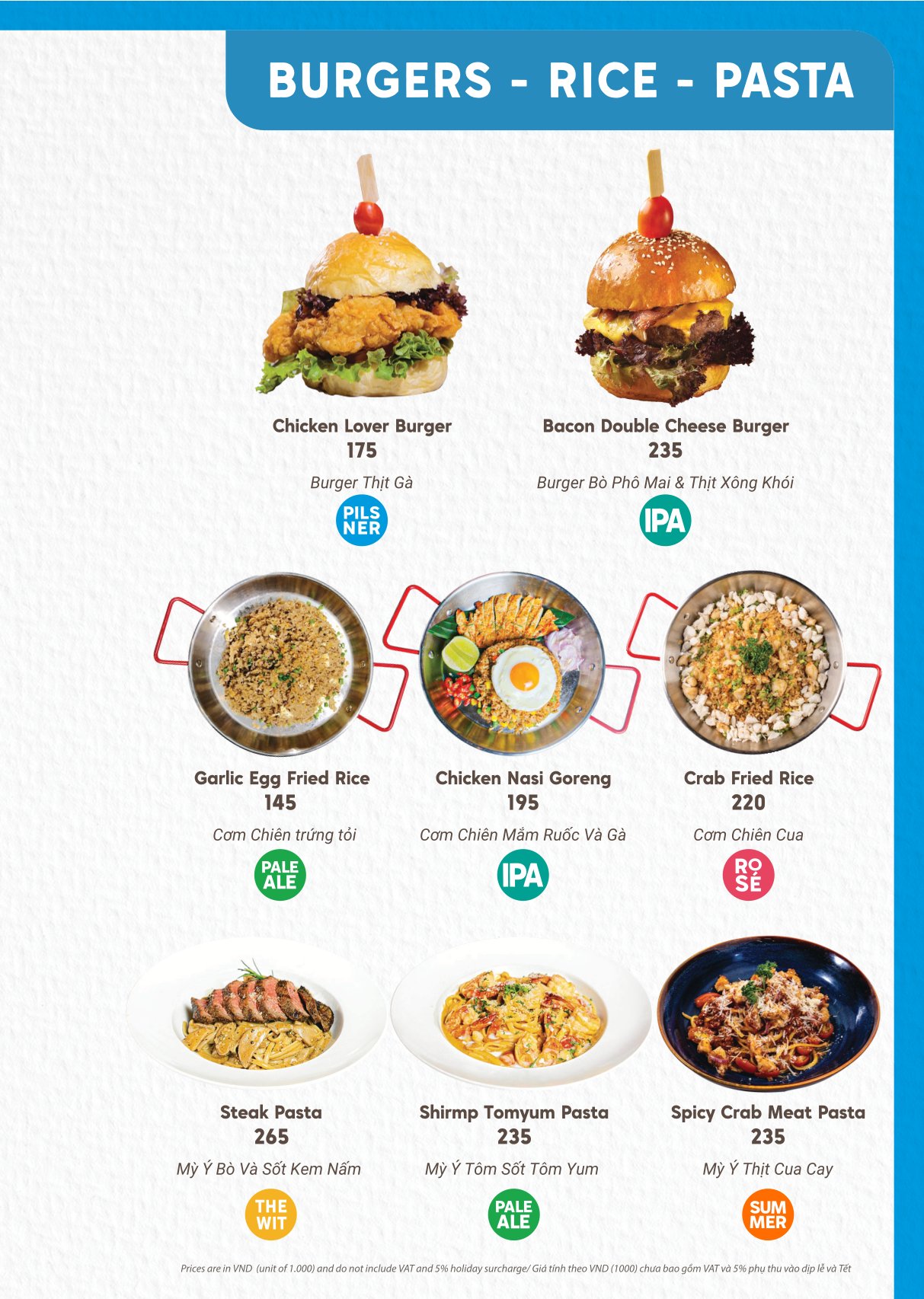 Menu East West Brewing Co. - Lý Tự Trọng 19 