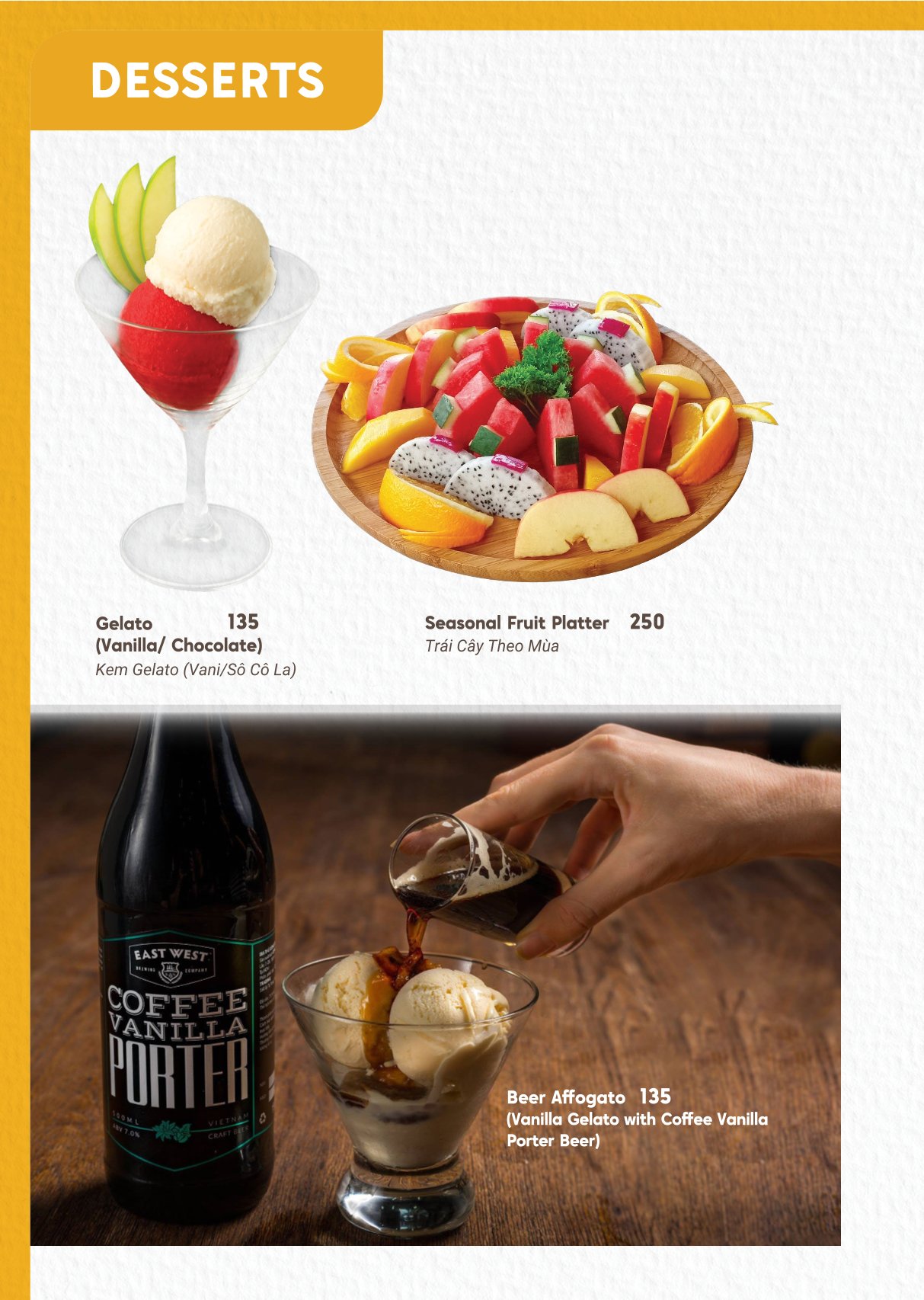 Menu East West Brewing Co. - Lý Tự Trọng 20 