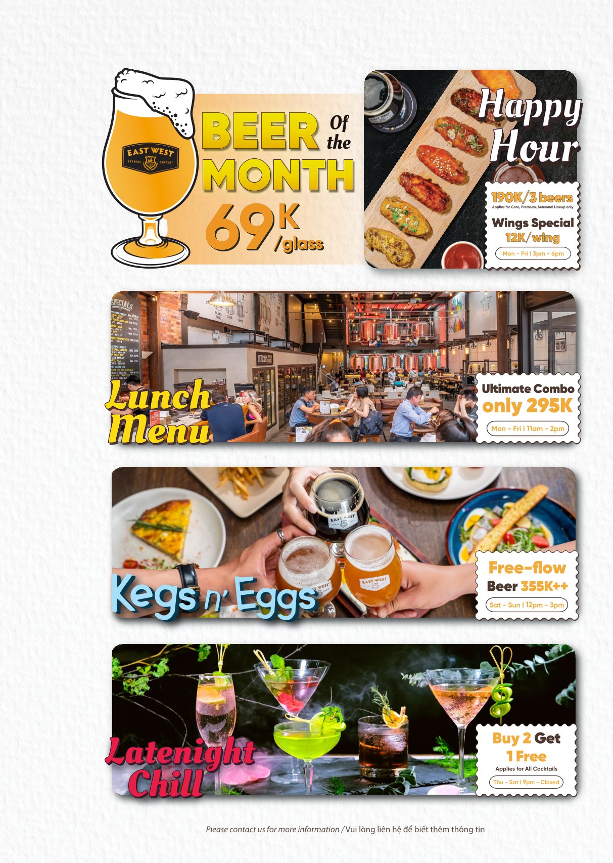 Menu East West Brewing Co. - Lý Tự Trọng 21 