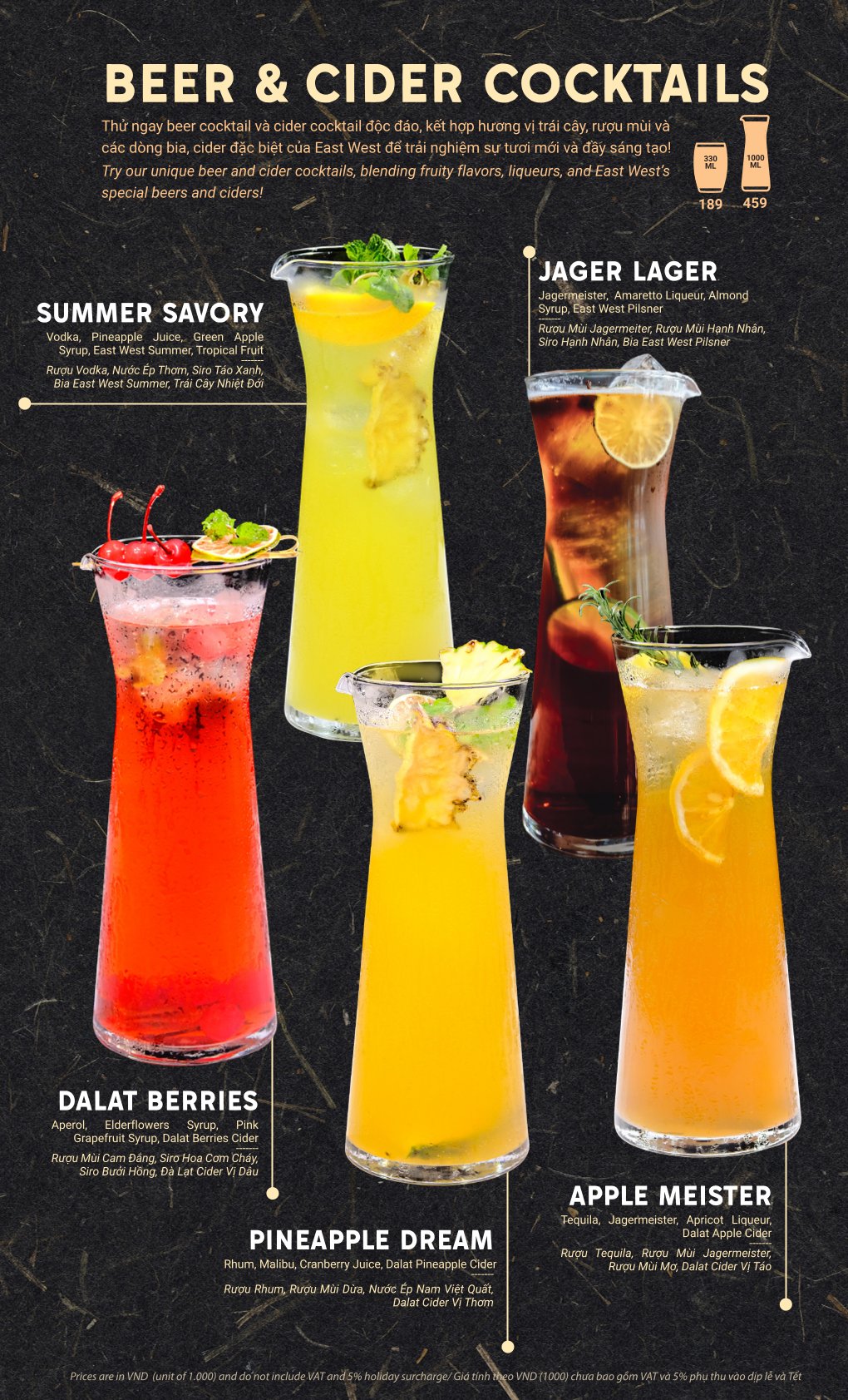 Menu East West Brewing Co. - Lý Tự Trọng 32 
