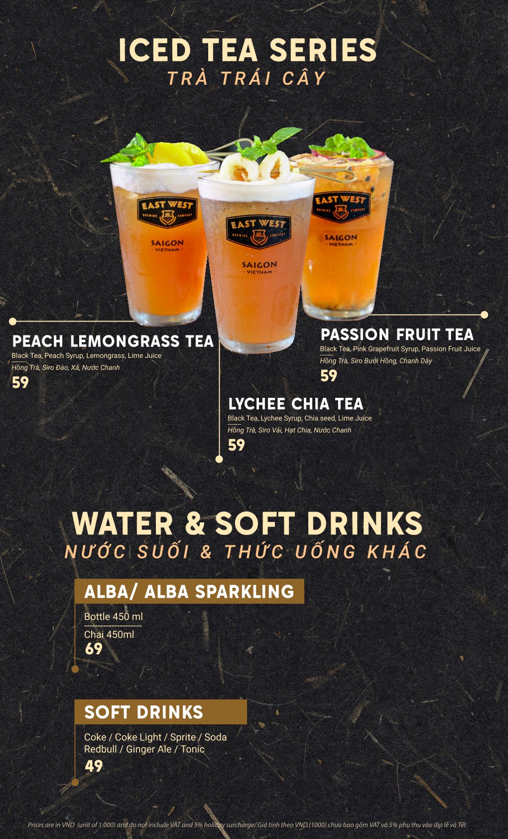 Menu East West Brewing Co. - Lý Tự Trọng 39 