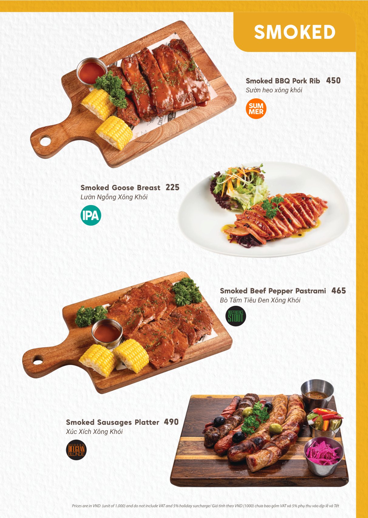 Menu East West Brewing Co. - Lý Tự Trọng 7
