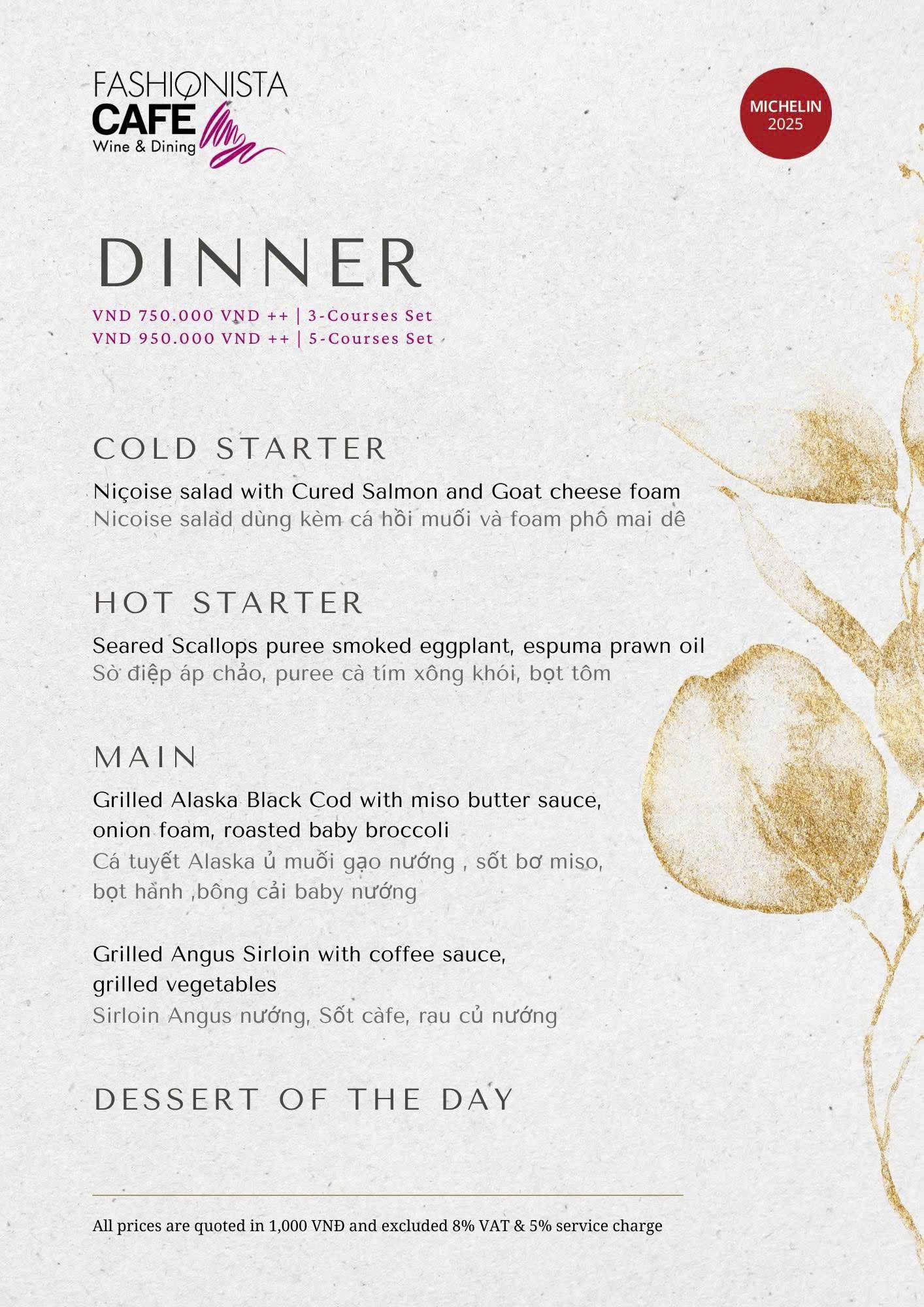 Menu Fashionista Café - Fashion & Cuisine - Phùng Khắc Khoan 2 