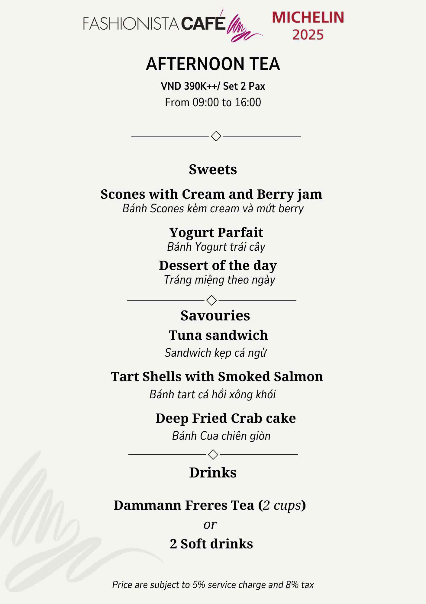 Menu Fashionista Café - Fashion & Cuisine - Phùng Khắc Khoan 3 