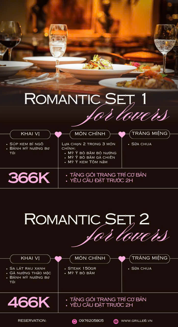 Menu GRILLE6 Steakhouse - Hào Nam 1 