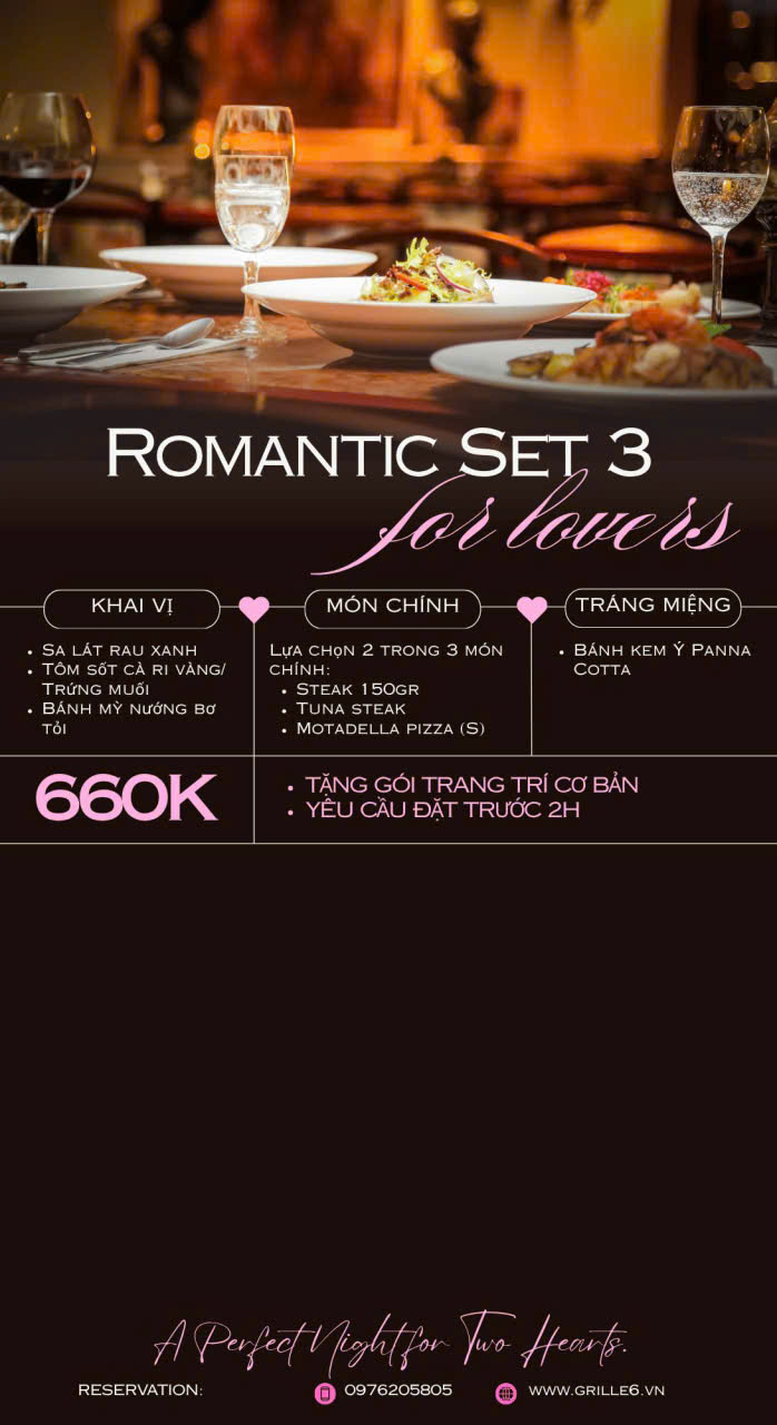 Menu GRILLE6 Steakhouse - Hào Nam 2 