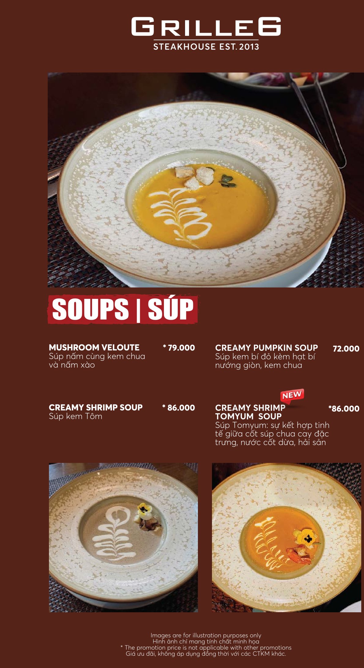 Menu GRILLE6 Steakhouse - Hào Nam 4 