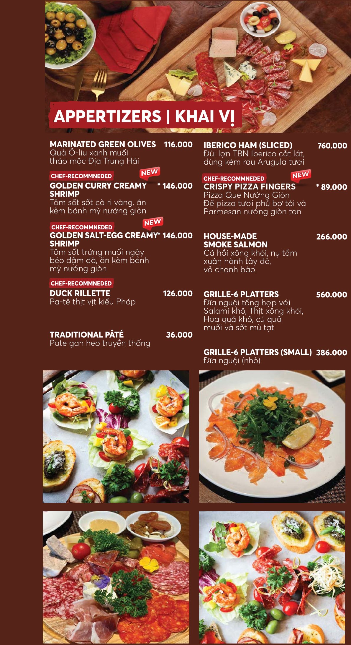 Menu GRILLE6 Steakhouse - Hào Nam 8 