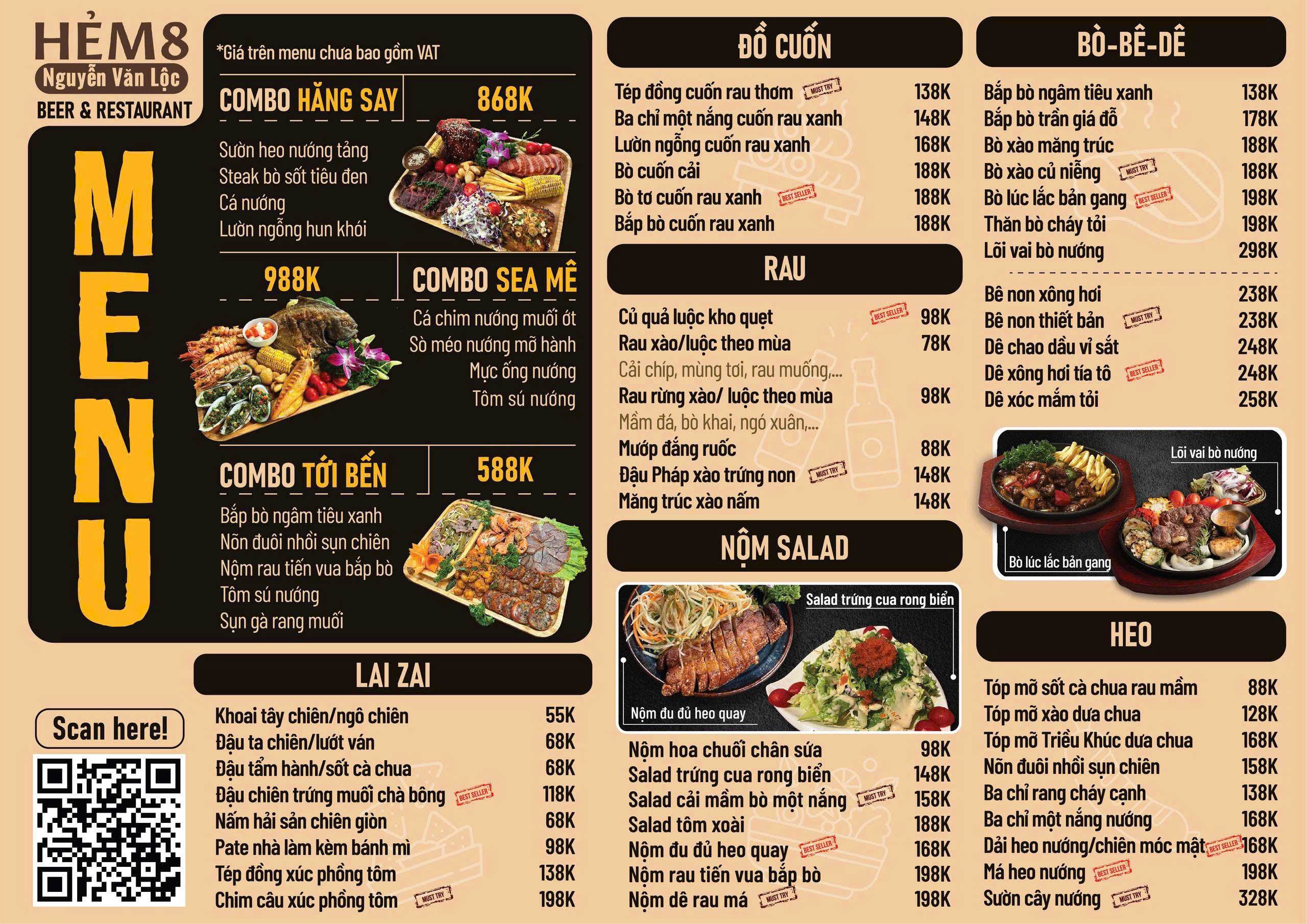Menu Hẻm 8 - Nguyễn Văn Lộc 1 
