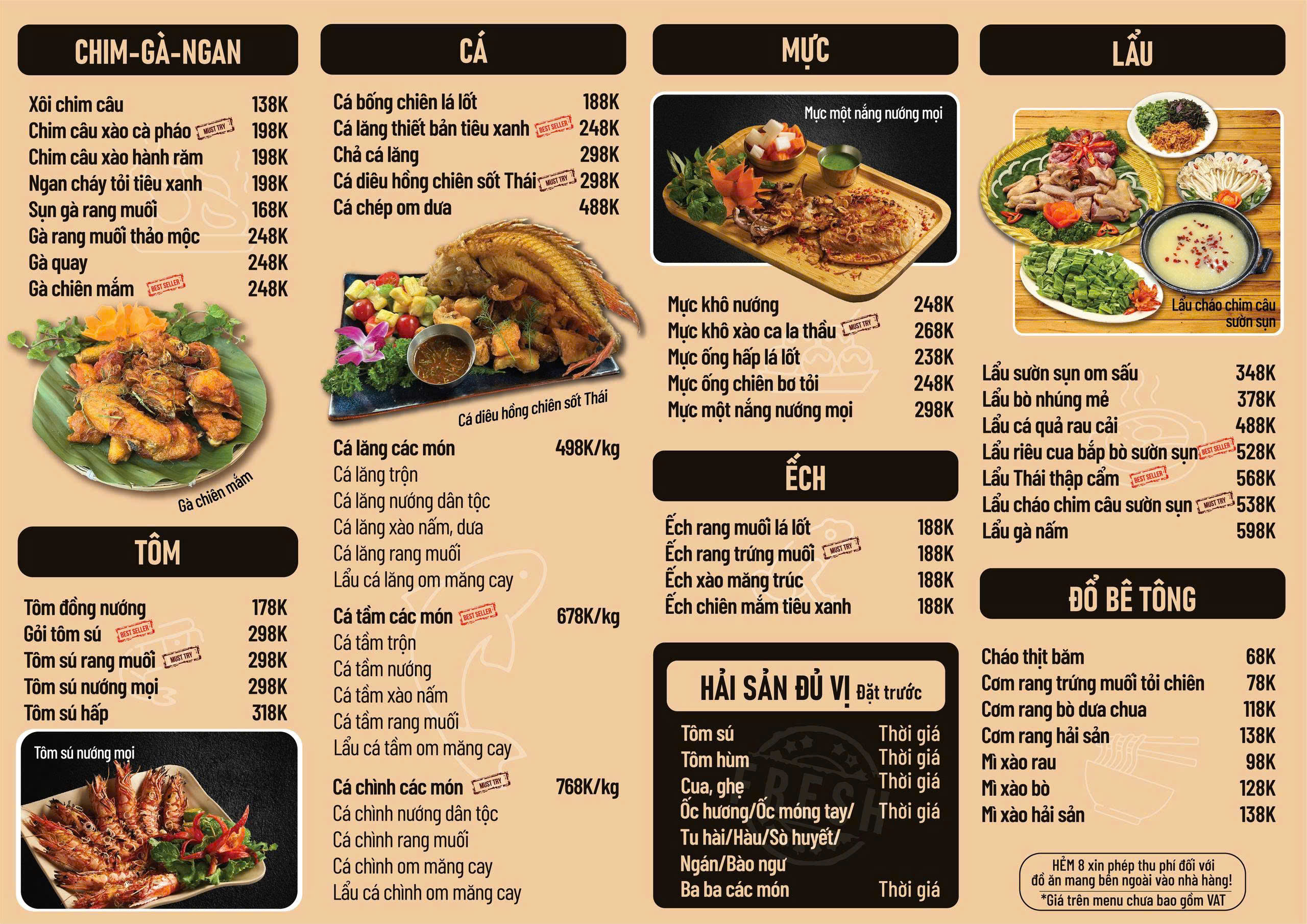 Menu Hẻm 8 - Nguyễn Văn Lộc 2 