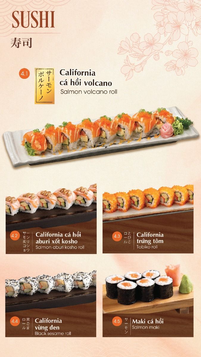 Menu iSushi - Aeon Mall Long Biên 7 