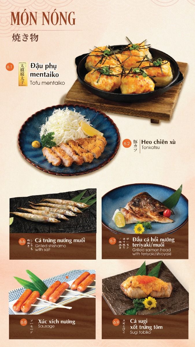 Menu iSushi - Aeon Mall Long Biên 8 