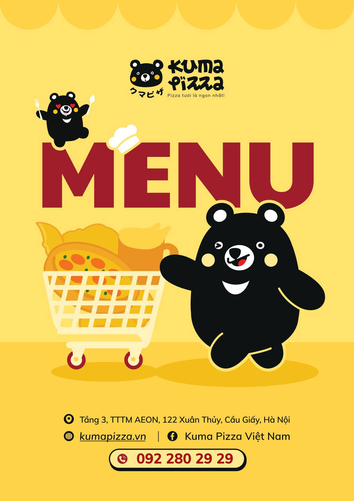 Menu Kuma Pizza - Aeon Xuân Thủy 1 