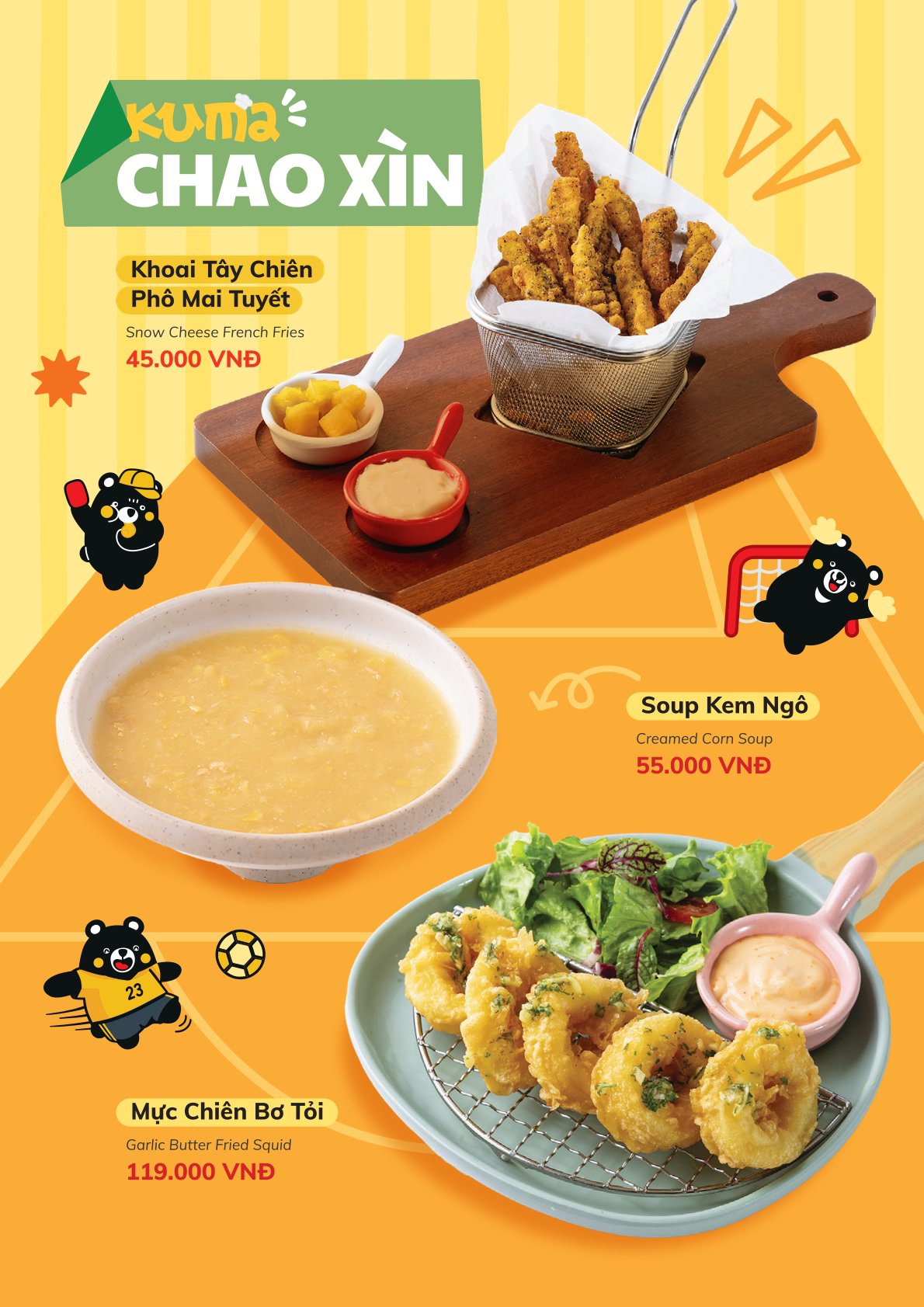 Menu Kuma Pizza - Aeon Xuân Thủy 3 