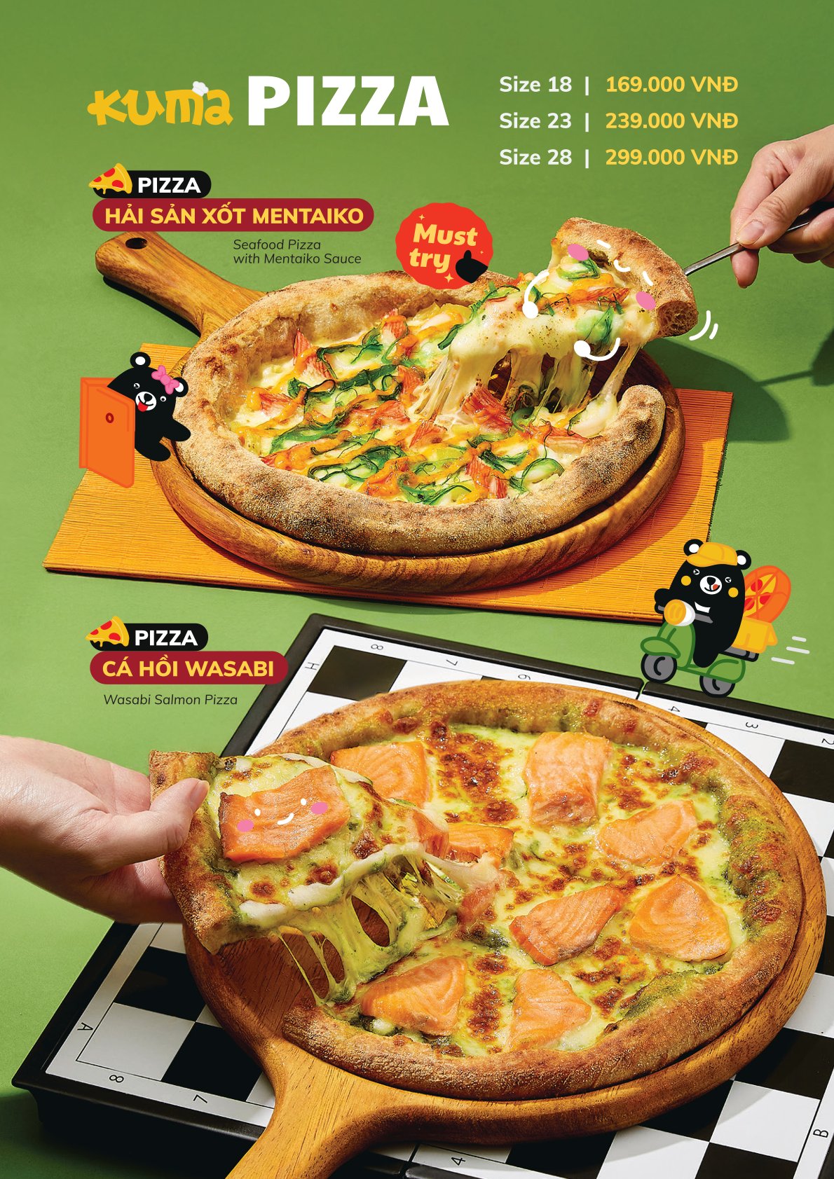 Menu Kuma Pizza - Aeon Xuân Thủy 7 