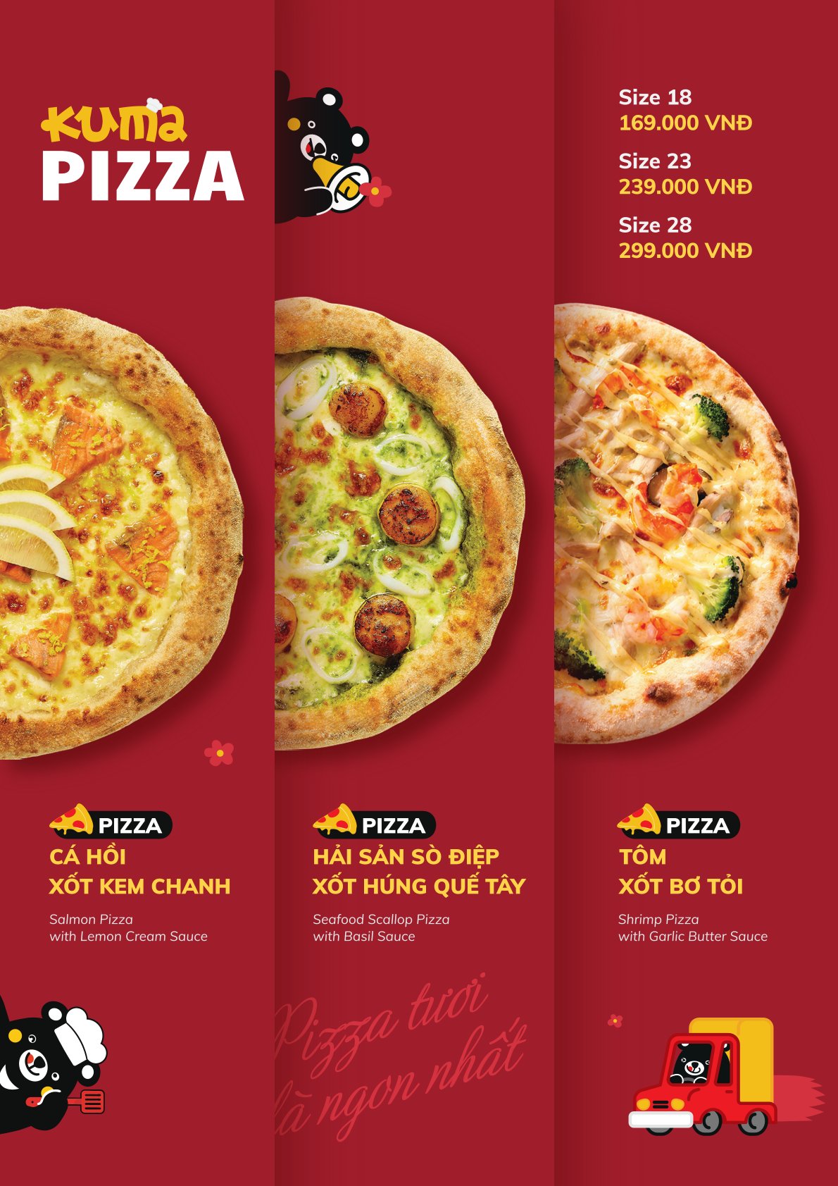 Menu Kuma Pizza - Aeon Xuân Thủy 8 