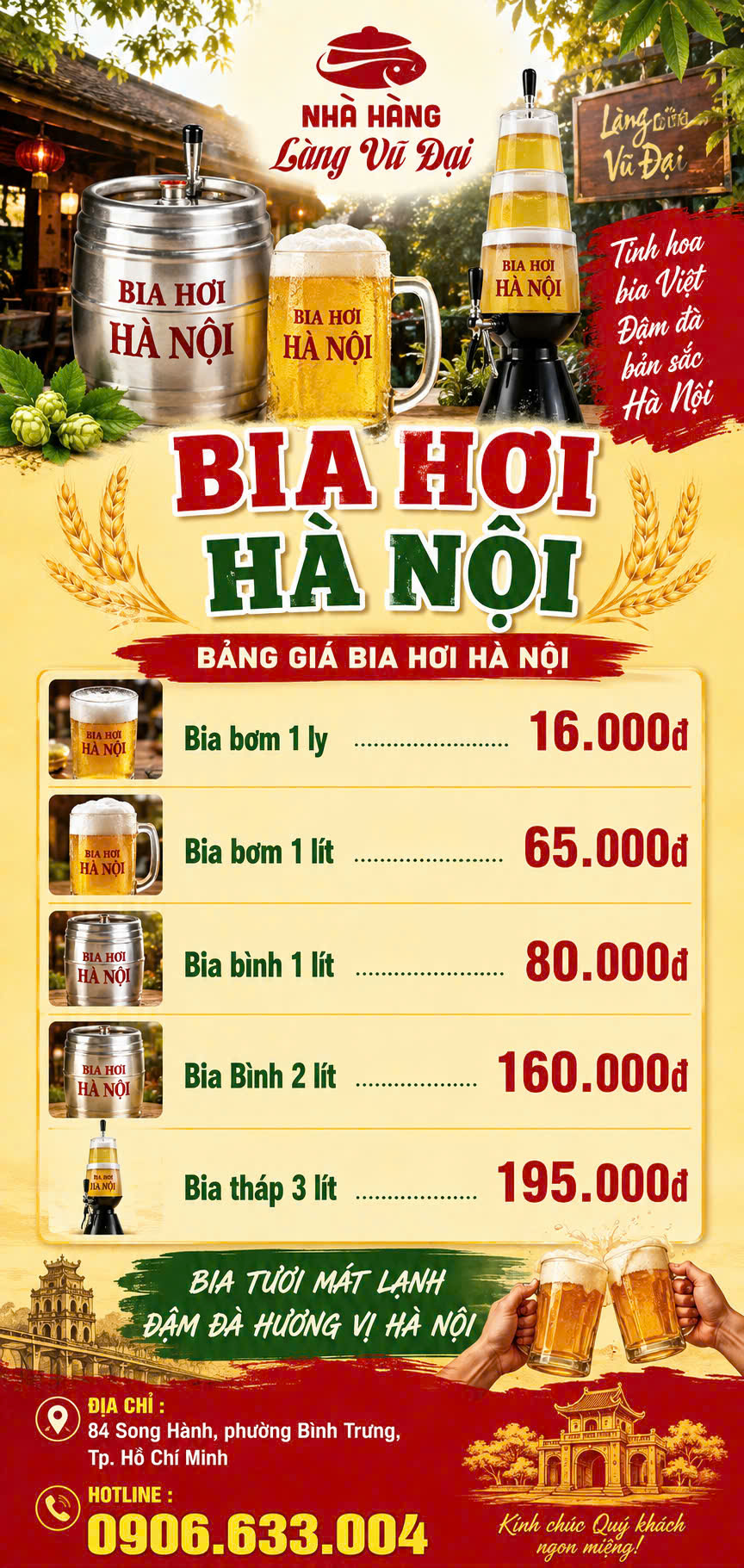 Menu Làng Vũ Đại - Song Hành 1