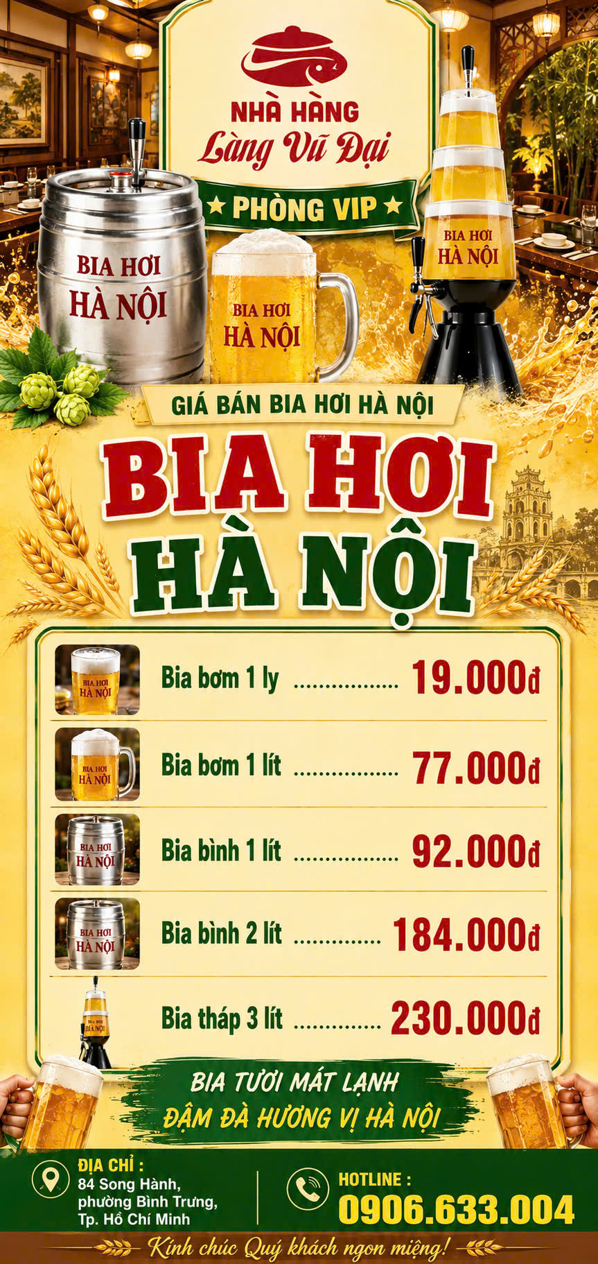 Menu Làng Vũ Đại - Song Hành 2