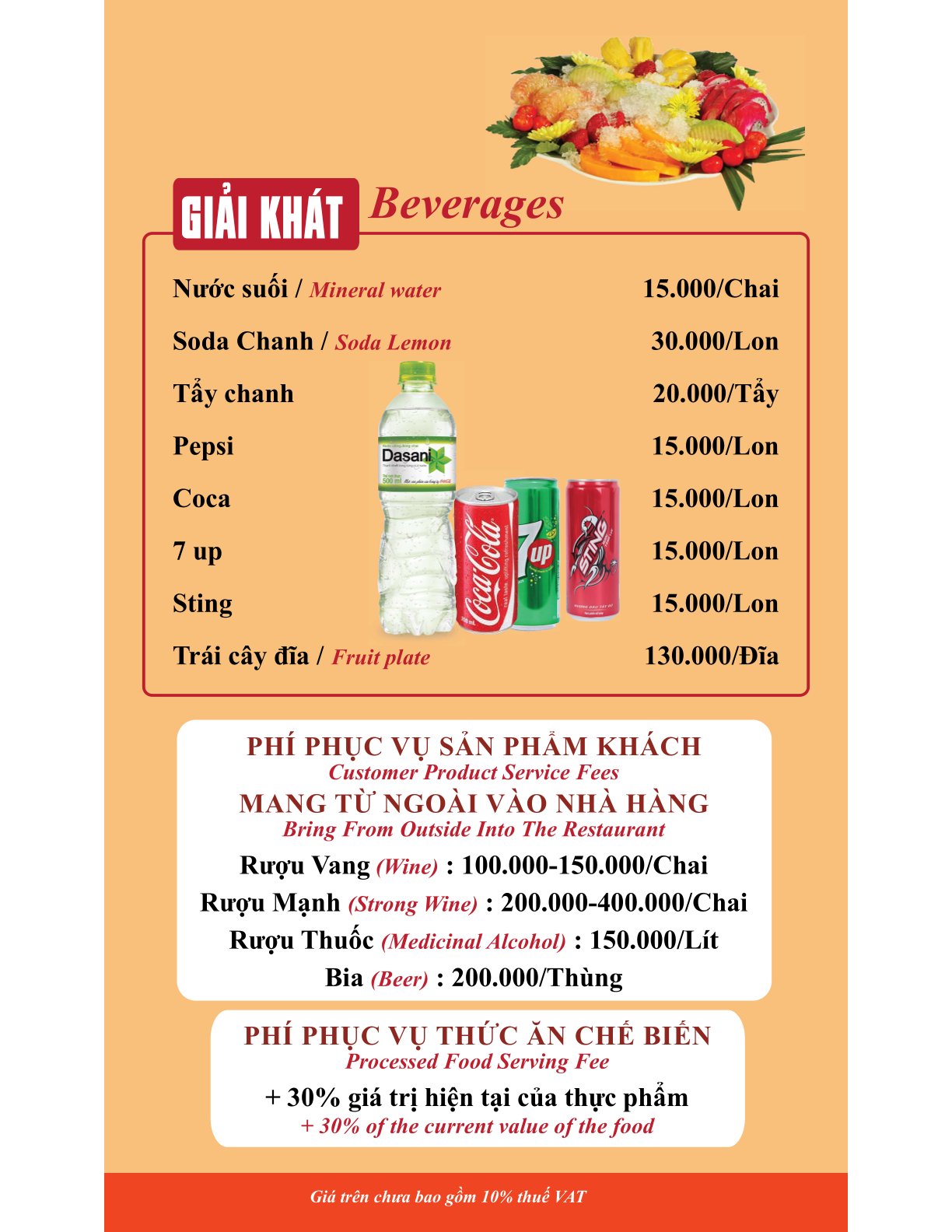 Menu Làng Vũ Đại - Song Hành 4