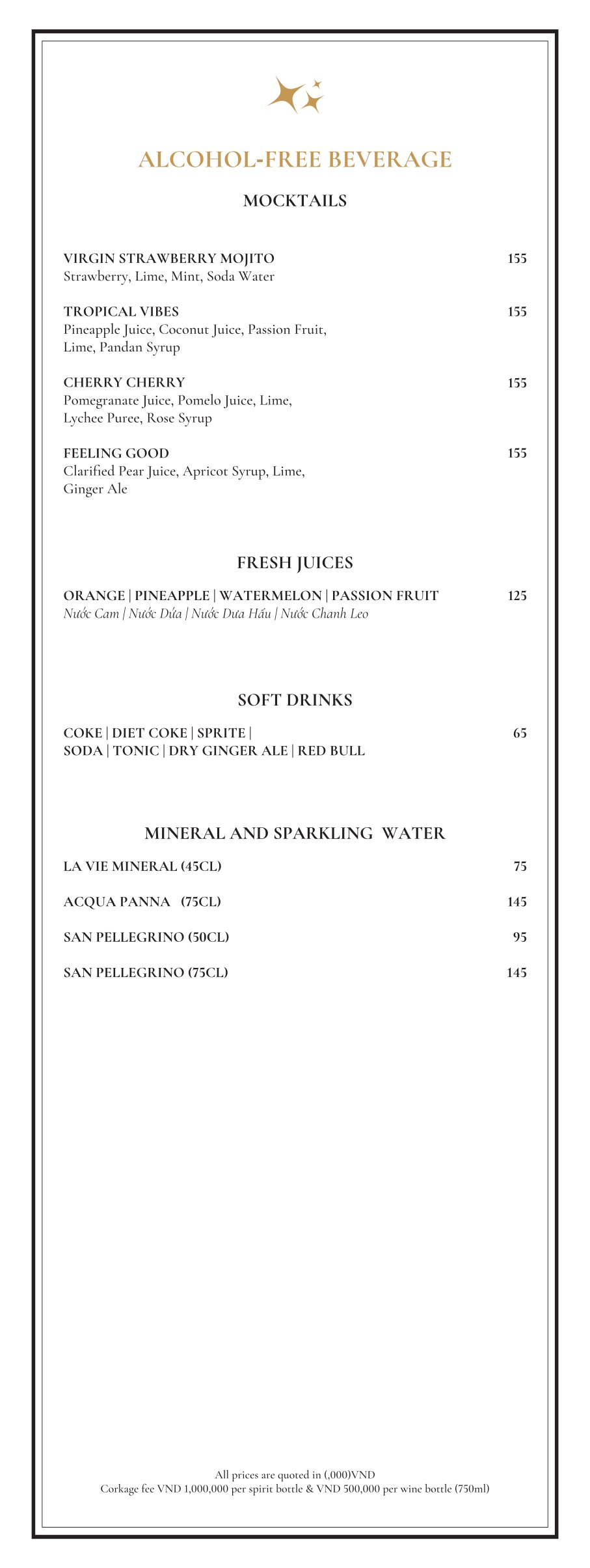 Menu Lighthouse Sky Bar - Hàng Bè 9