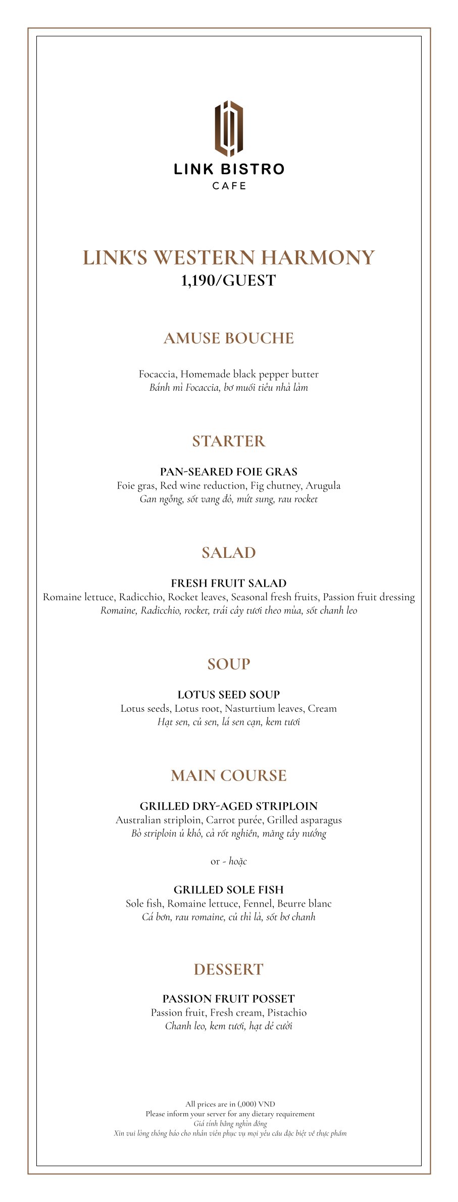 Menu Link Bistro Cafe - Bà Triệu 4
